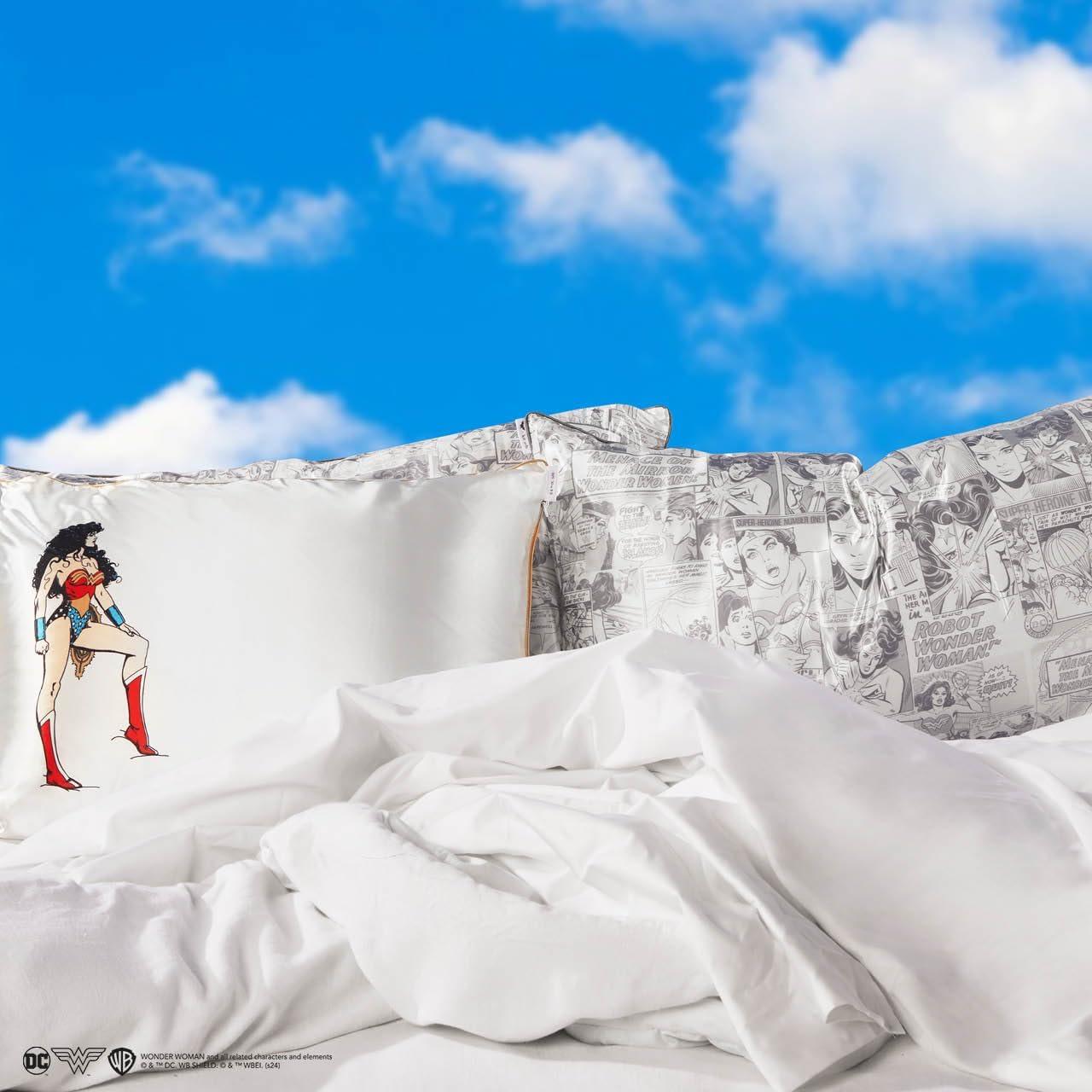 Funda de Almohada Kitsch King Satén Mujer Maravilla 600 Hilos