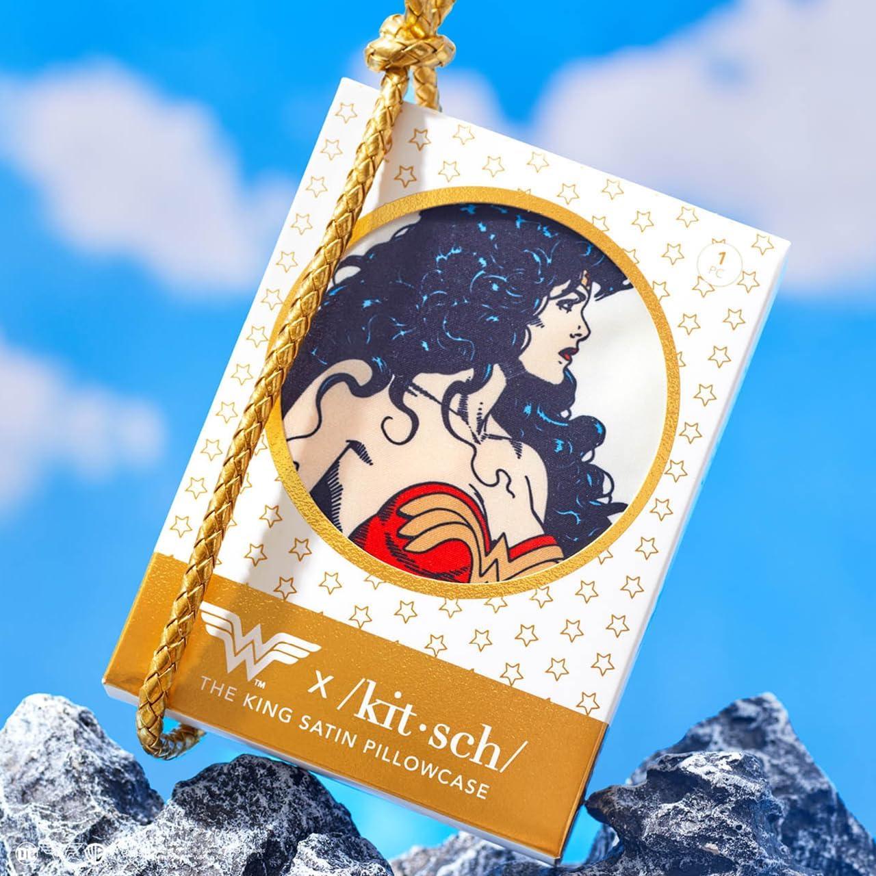 Funda de Almohada Kitsch King Satén Mujer Maravilla 600 Hilos