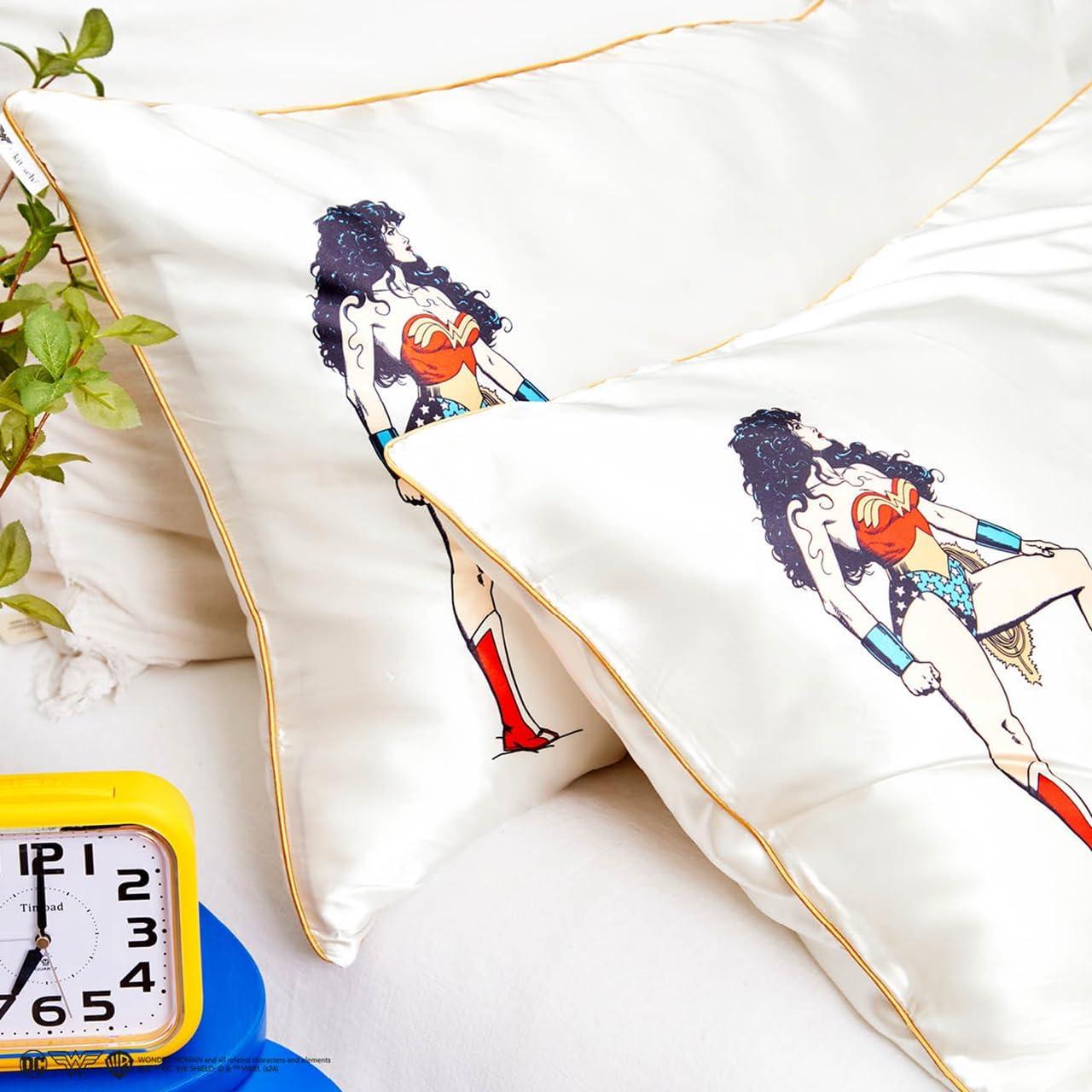 Funda de Almohada Kitsch King Satén Mujer Maravilla 600 Hilos