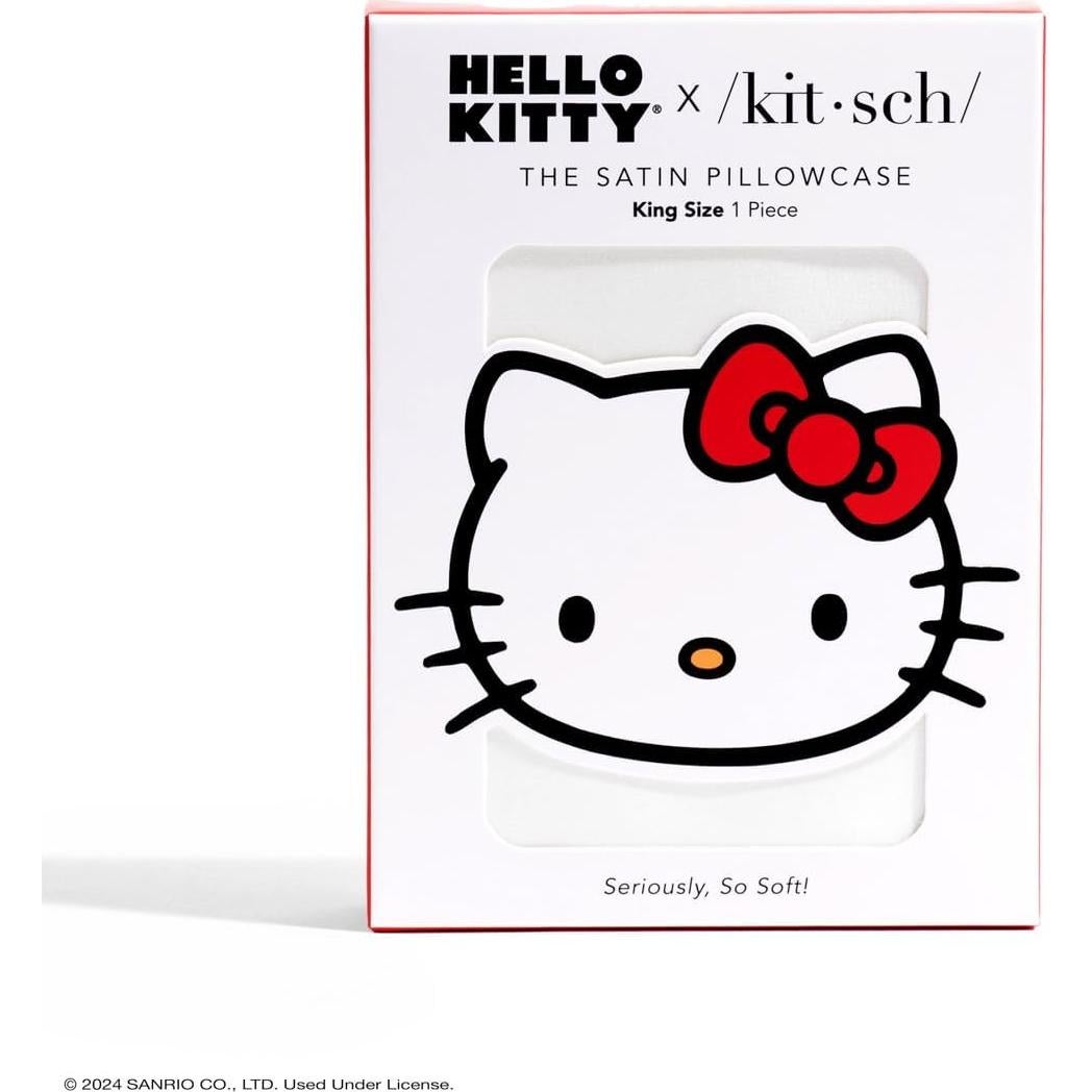 Funda de Almohada Kitsch Hello Kitty Satén King Marfil