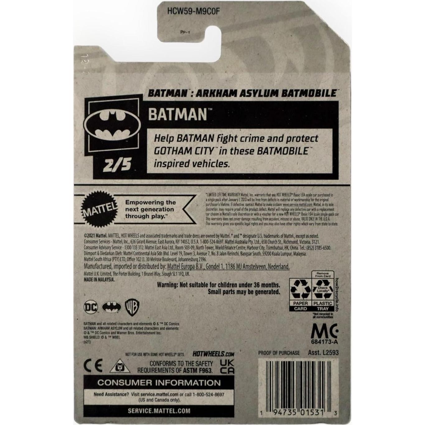 Hot Wheels Batmobile Batman 2022 Escala 1:64 Marrón