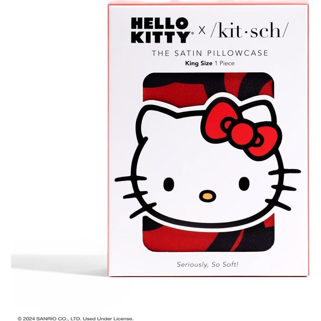 Funda de Almohada Kitsch Hello Kitty Satén King 600 Hilos