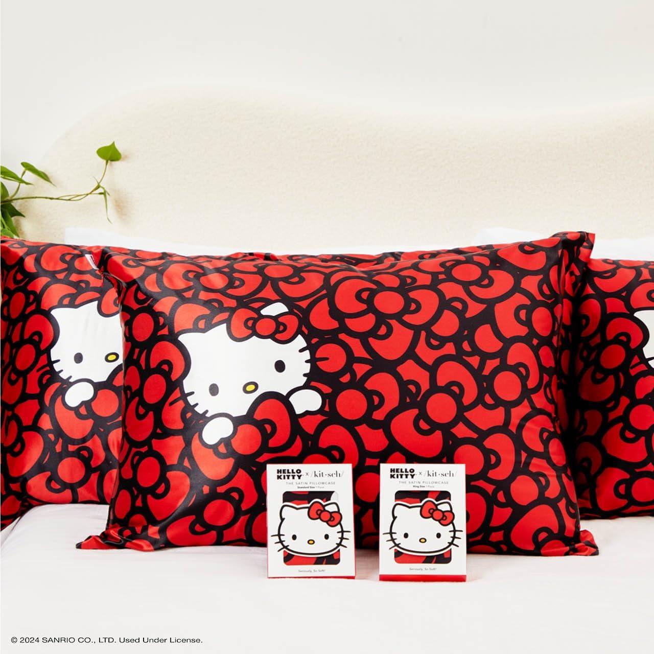 Funda de Almohada Kitsch Hello Kitty Satén King 600 Hilos