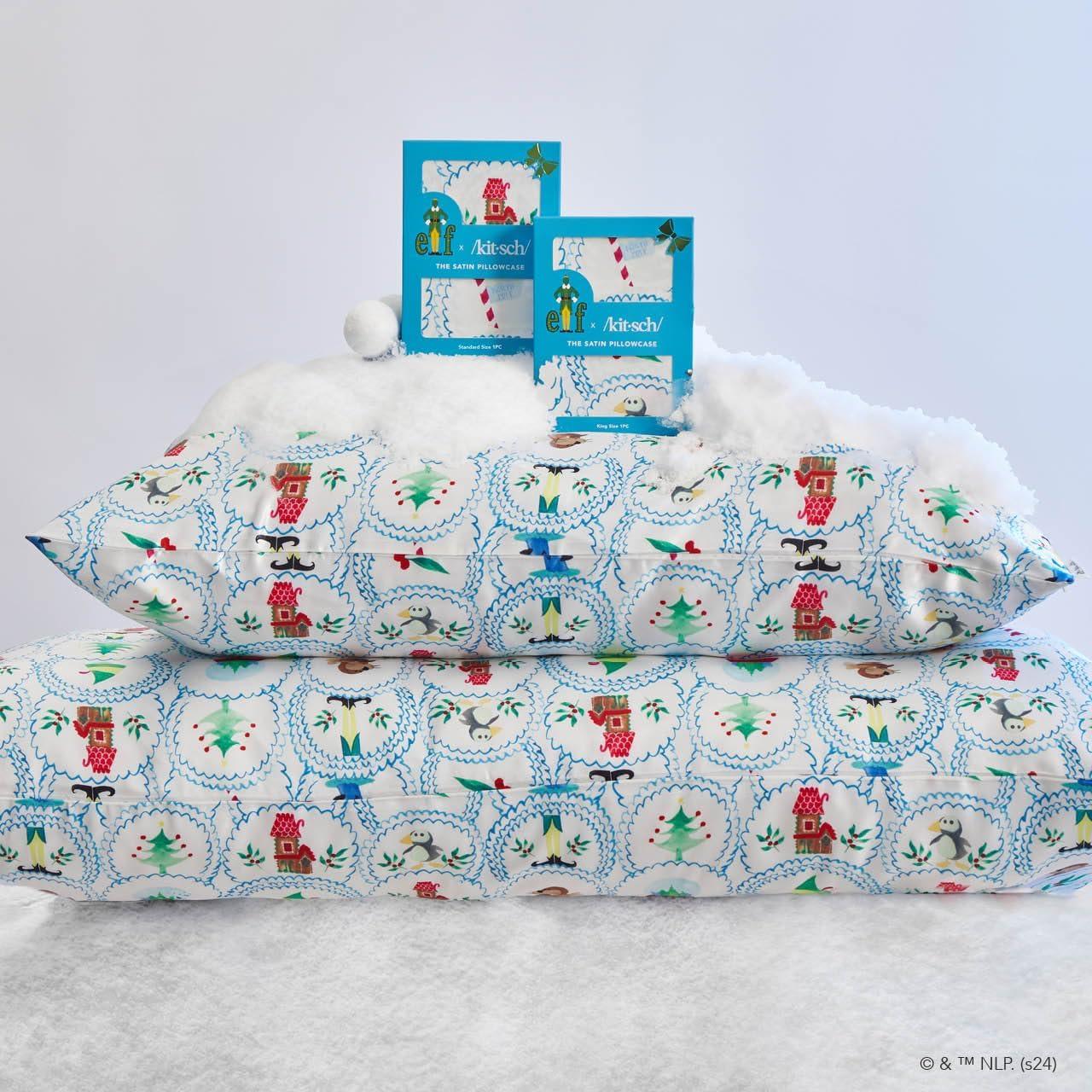 Funda de Almohada Kitsch King Satén 600 Hilos - Elf North Pole