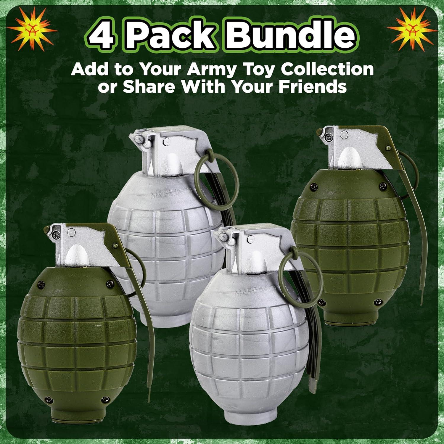 Paquete de 4 Granadas de Juguete Liberty Imports con Sonido