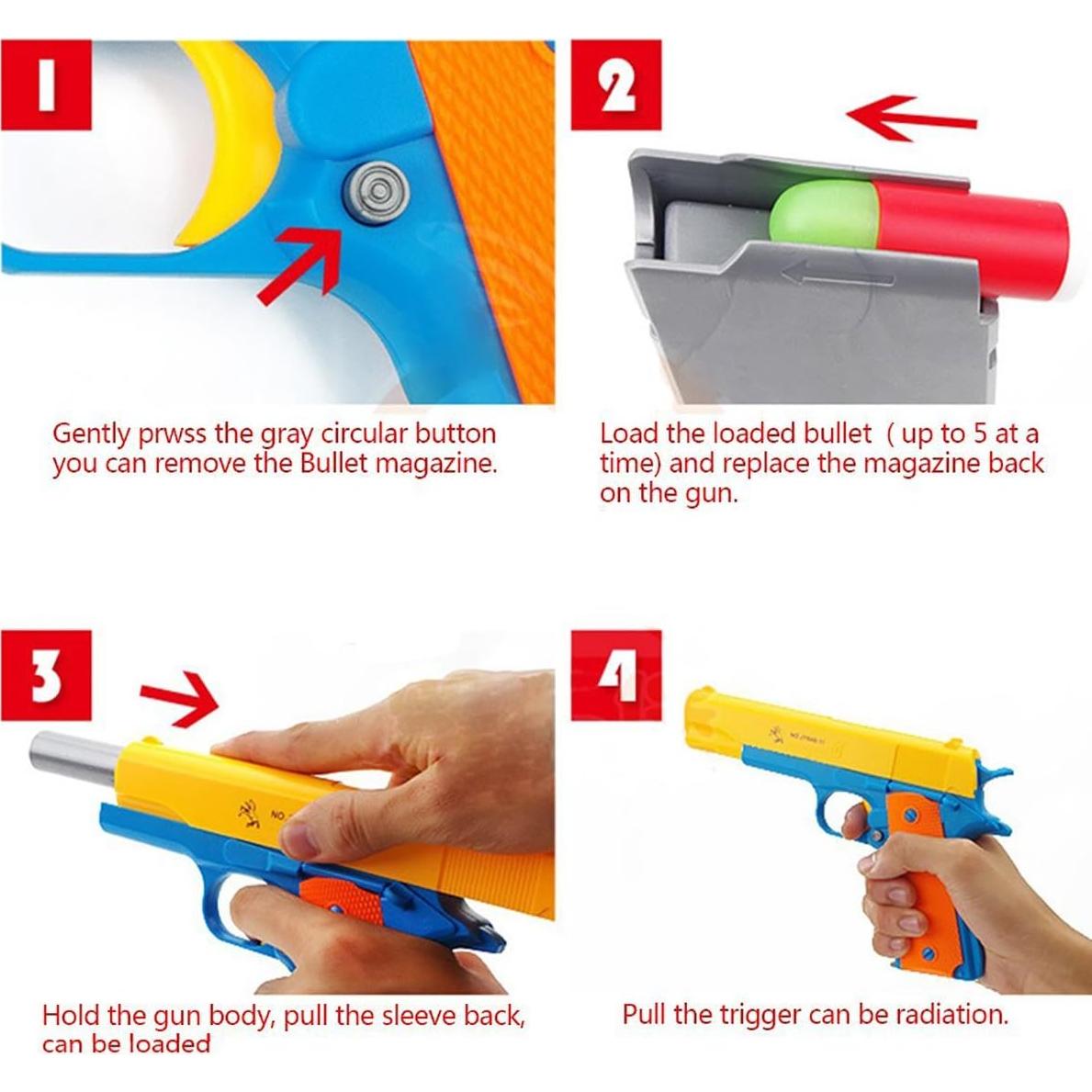 Pistola de Juguete Teanfa M1911 con Funda y 15 Balas Suaves