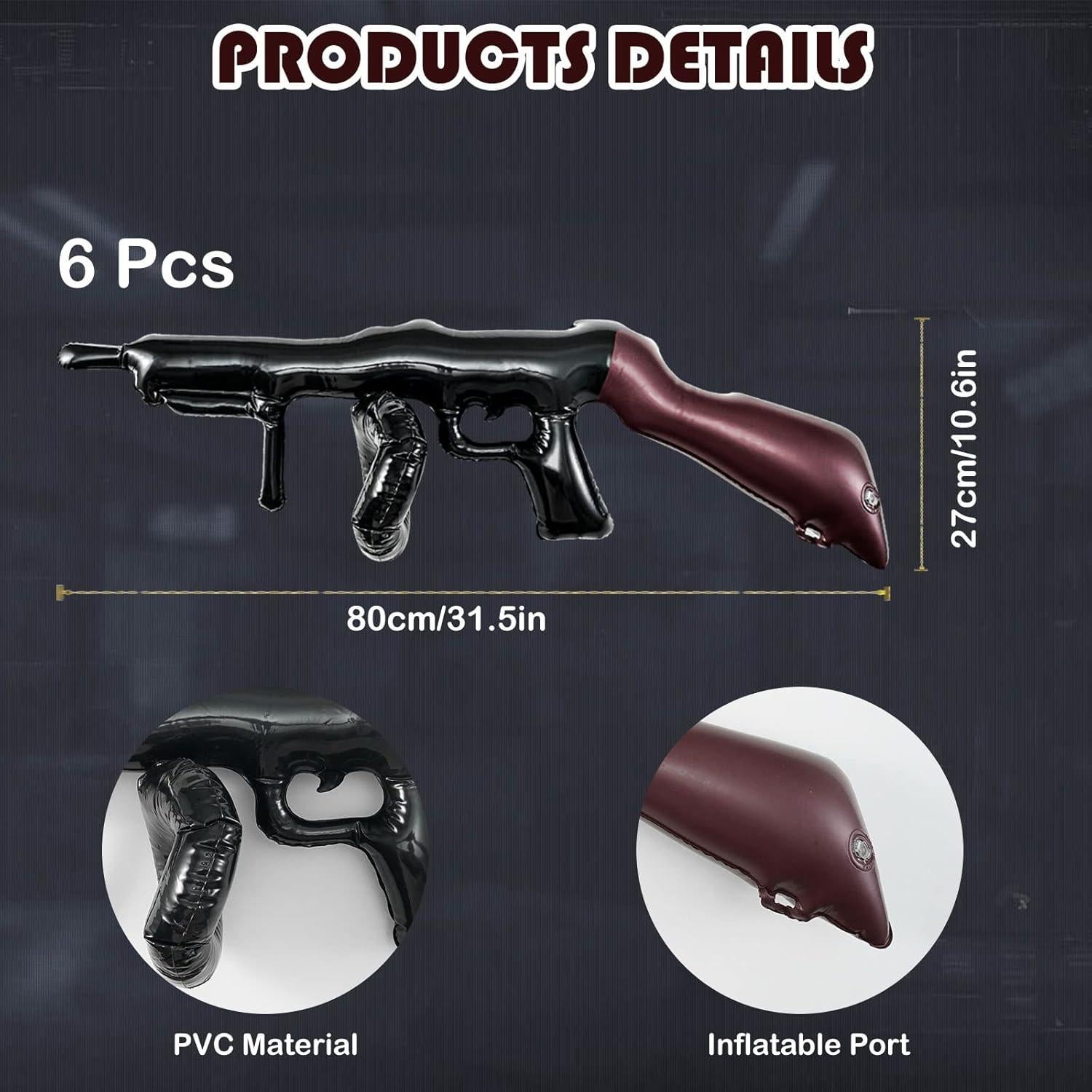 6 Piezas Pistolas Inflables HINGTAI para Cosplay y Fiestas