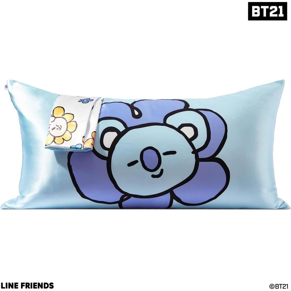 Funda de Almohada Kitsch King Satén BT21 Koya 600 Hilos
