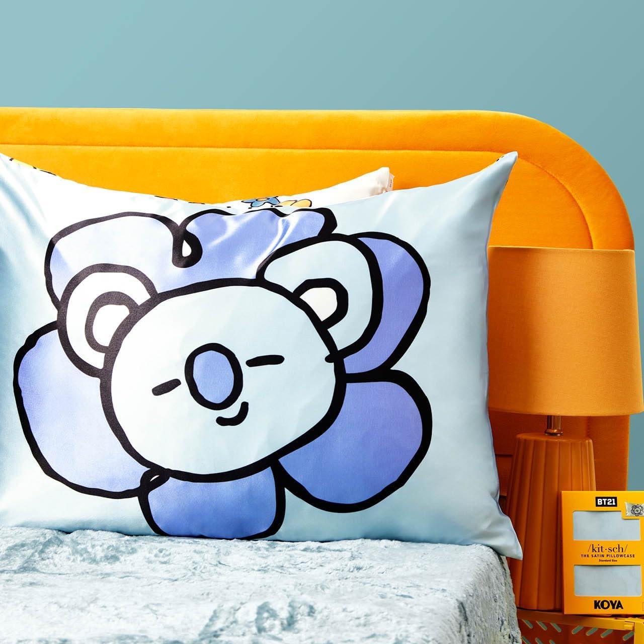 Funda de Almohada Kitsch King Satén BT21 Koya 600 Hilos
