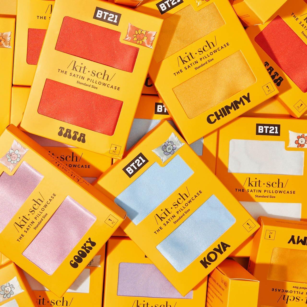 Funda de Almohada Kitsch King Satén BT21 Koya 600 Hilos