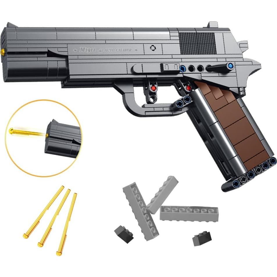 Kit de Construcción de Arma M1911 SHANTOU 333 Piezas Negro