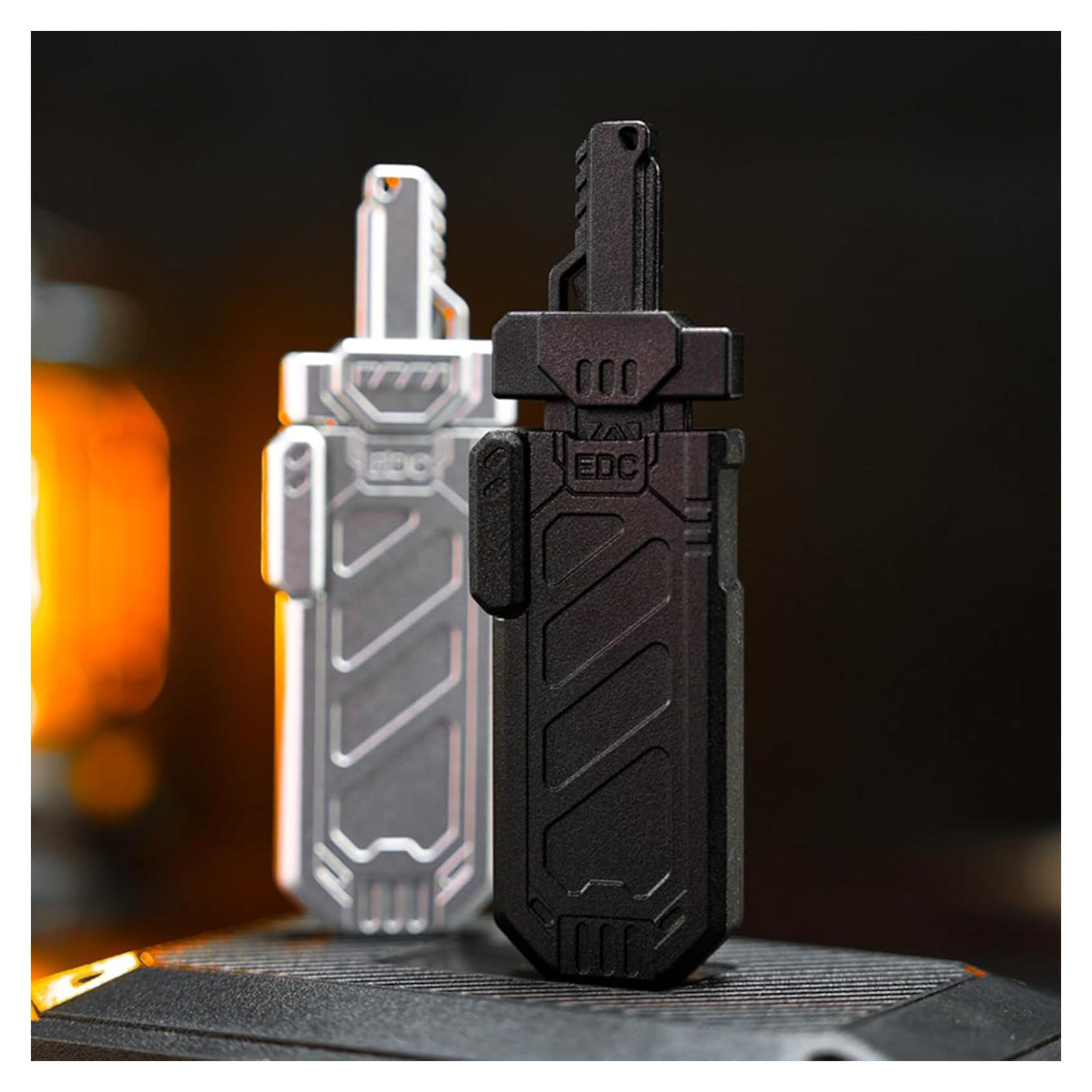 Deslizador de espada KDEDC EDC antiestrés negro mate 10 cm