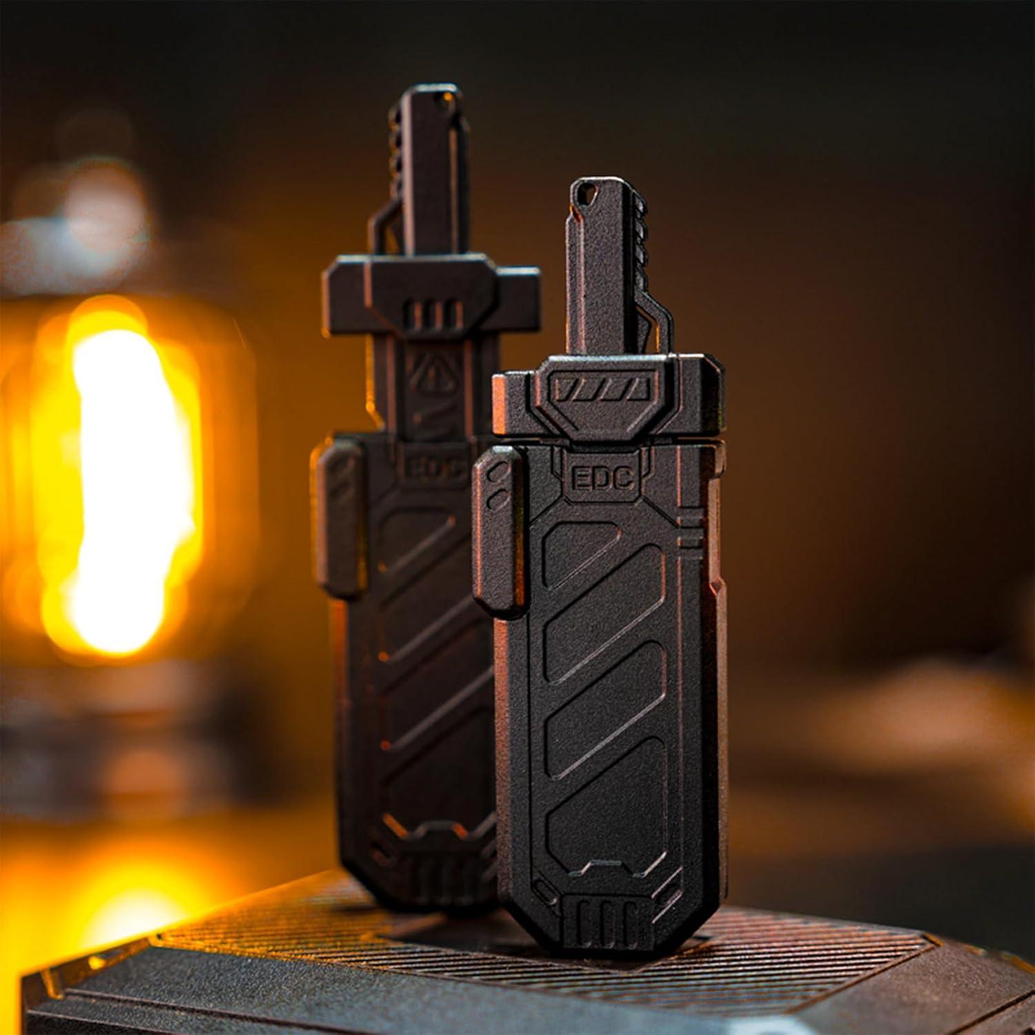 Deslizador de espada KDEDC EDC antiestrés negro mate 10 cm