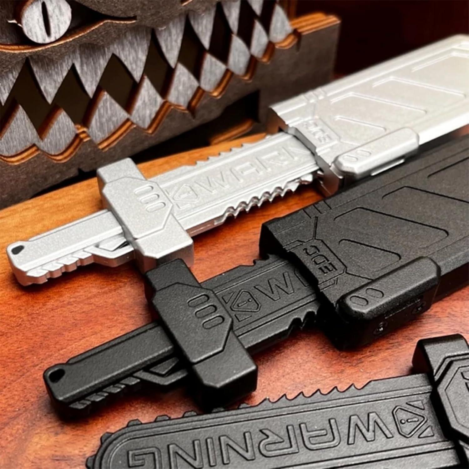 Deslizador de espada KDEDC EDC antiestrés negro mate 10 cm