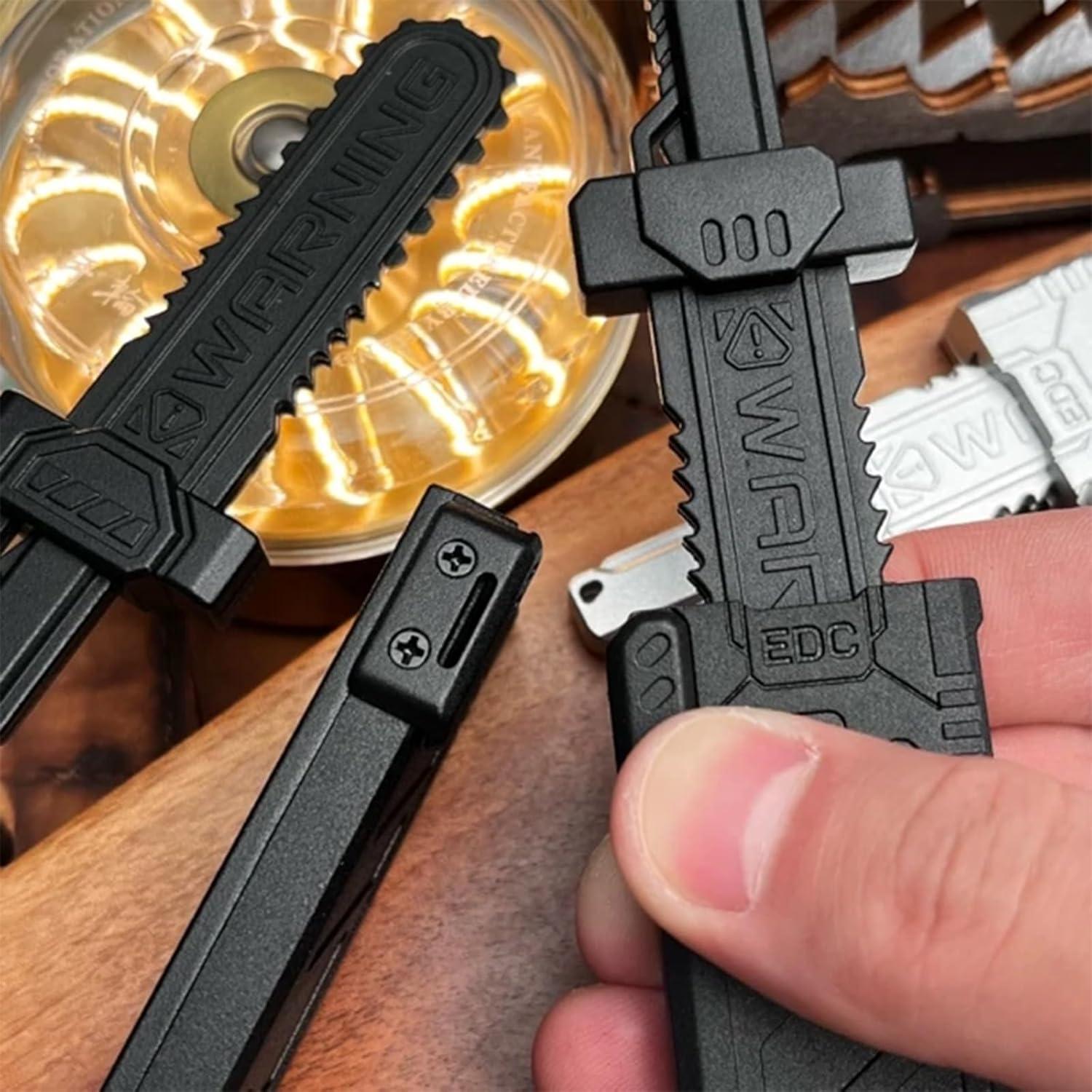 Deslizador de espada KDEDC EDC antiestrés negro mate 10 cm