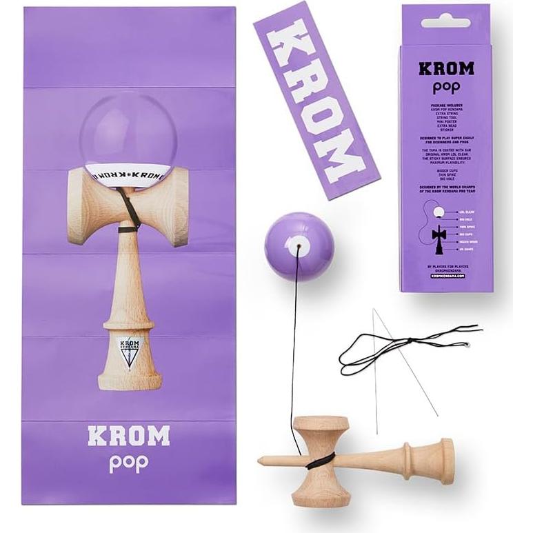 Kendama KROM POP LOL Lavanda - Juguete de Madera Premium