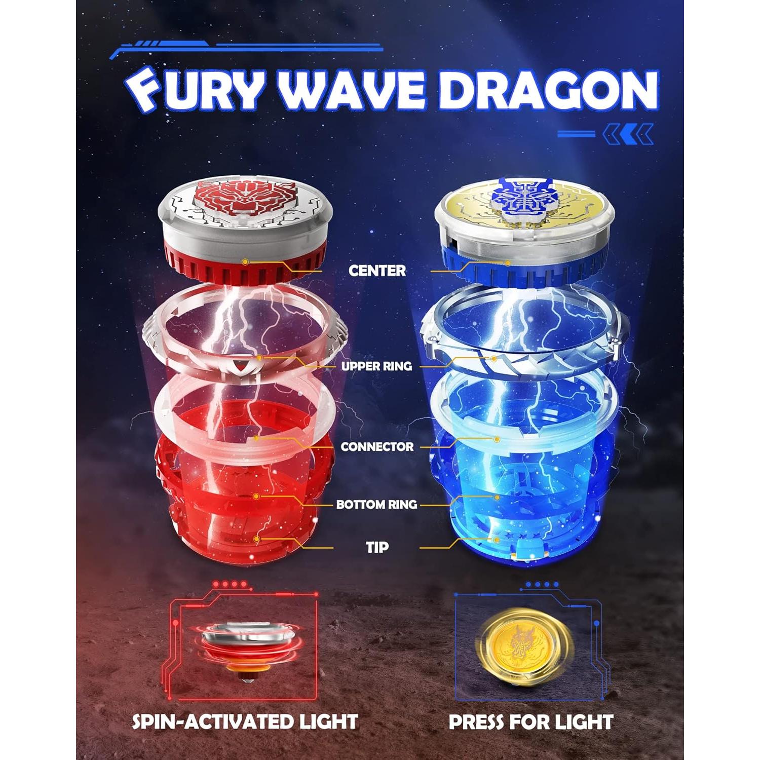 Estadio Infinity Nado - Juguete de Tops de Batalla Burst - Azul Zafiro y Rojo Llama