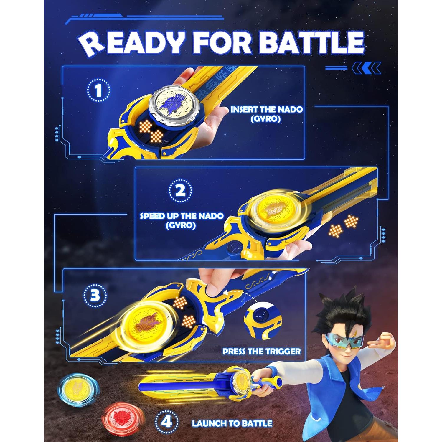 Estadio Infinity Nado - Juguete de Tops de Batalla Burst - Azul Zafiro y Rojo Llama