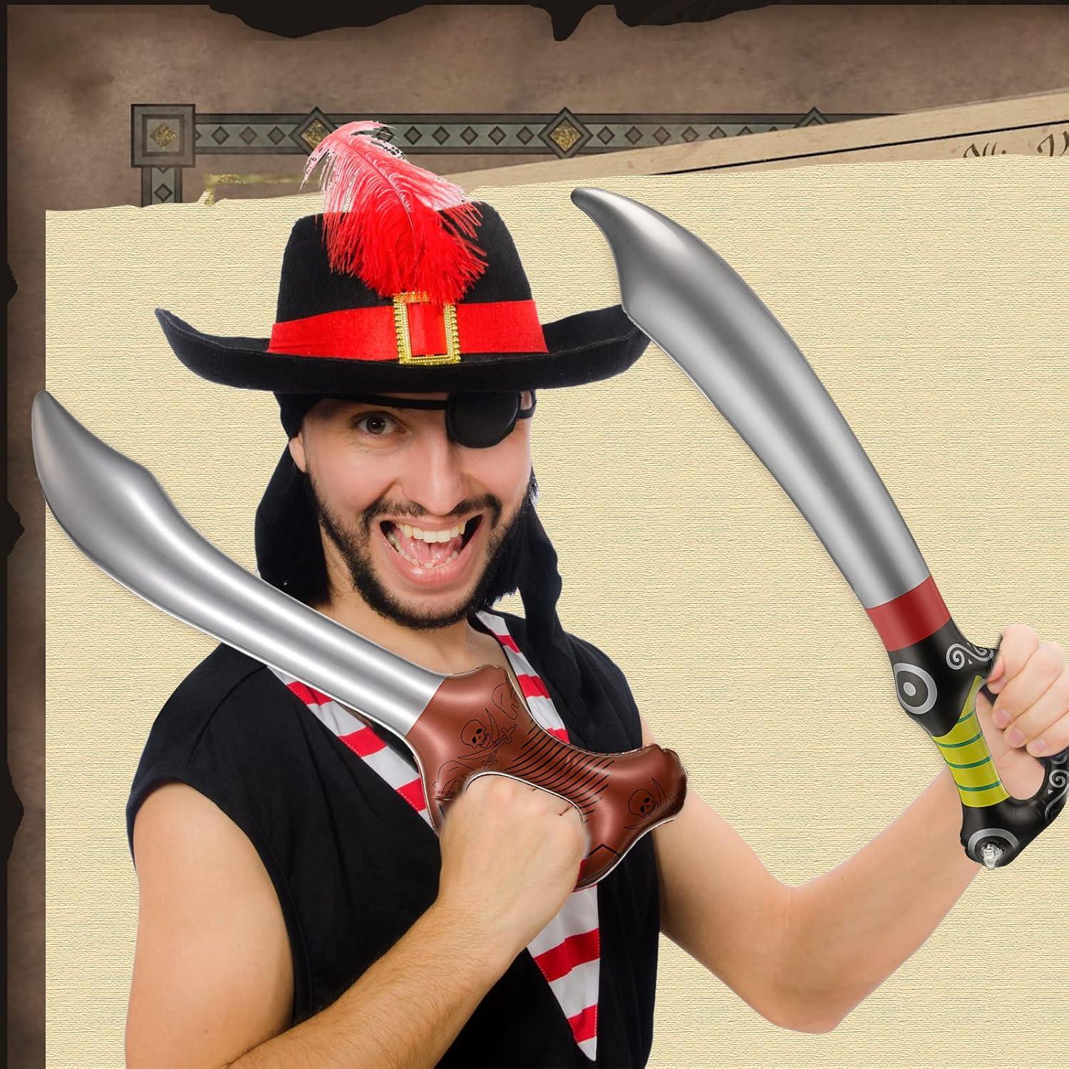 Espadas Inflables Pirata Charniol - 24 Piezas 70 cm y 58 cm