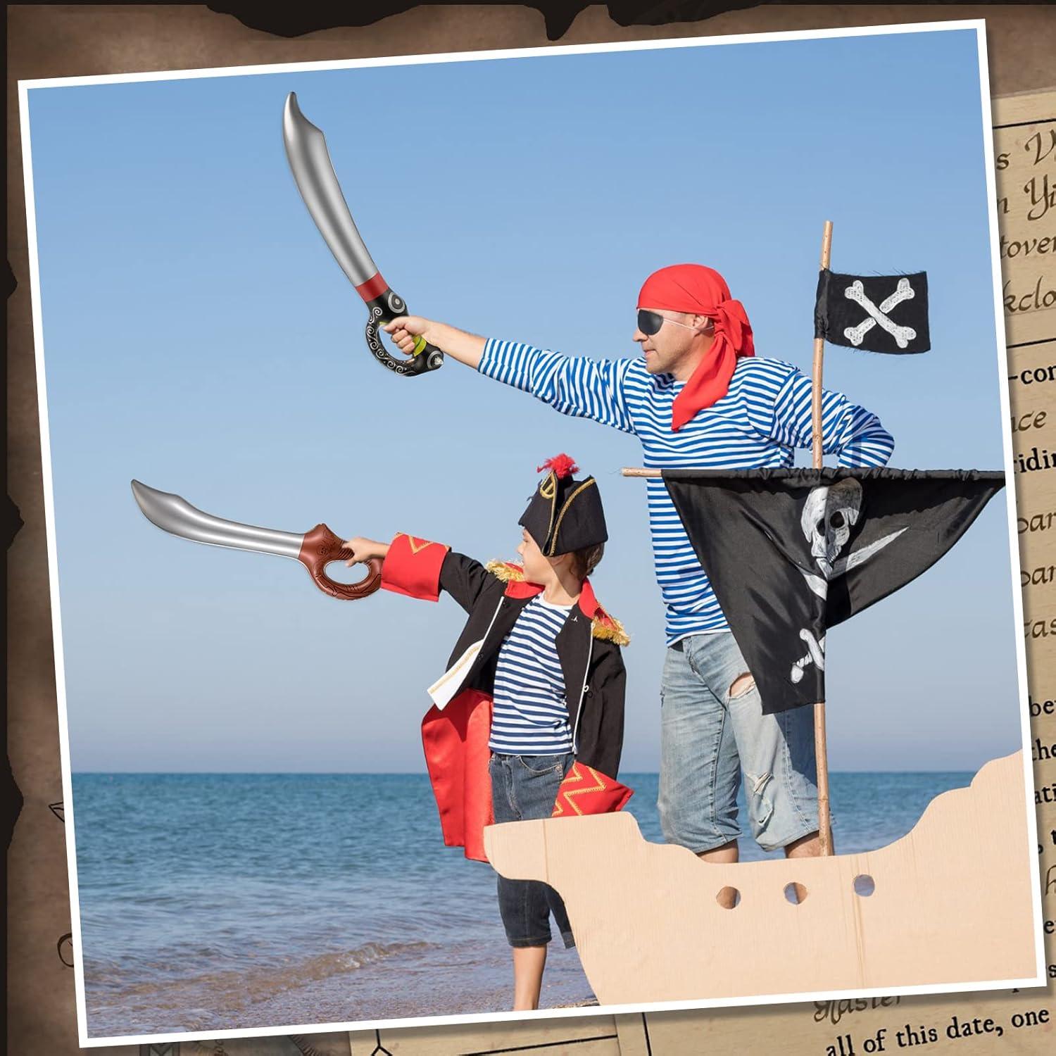 Espadas Inflables Pirata Charniol - 24 Piezas 70 cm y 58 cm