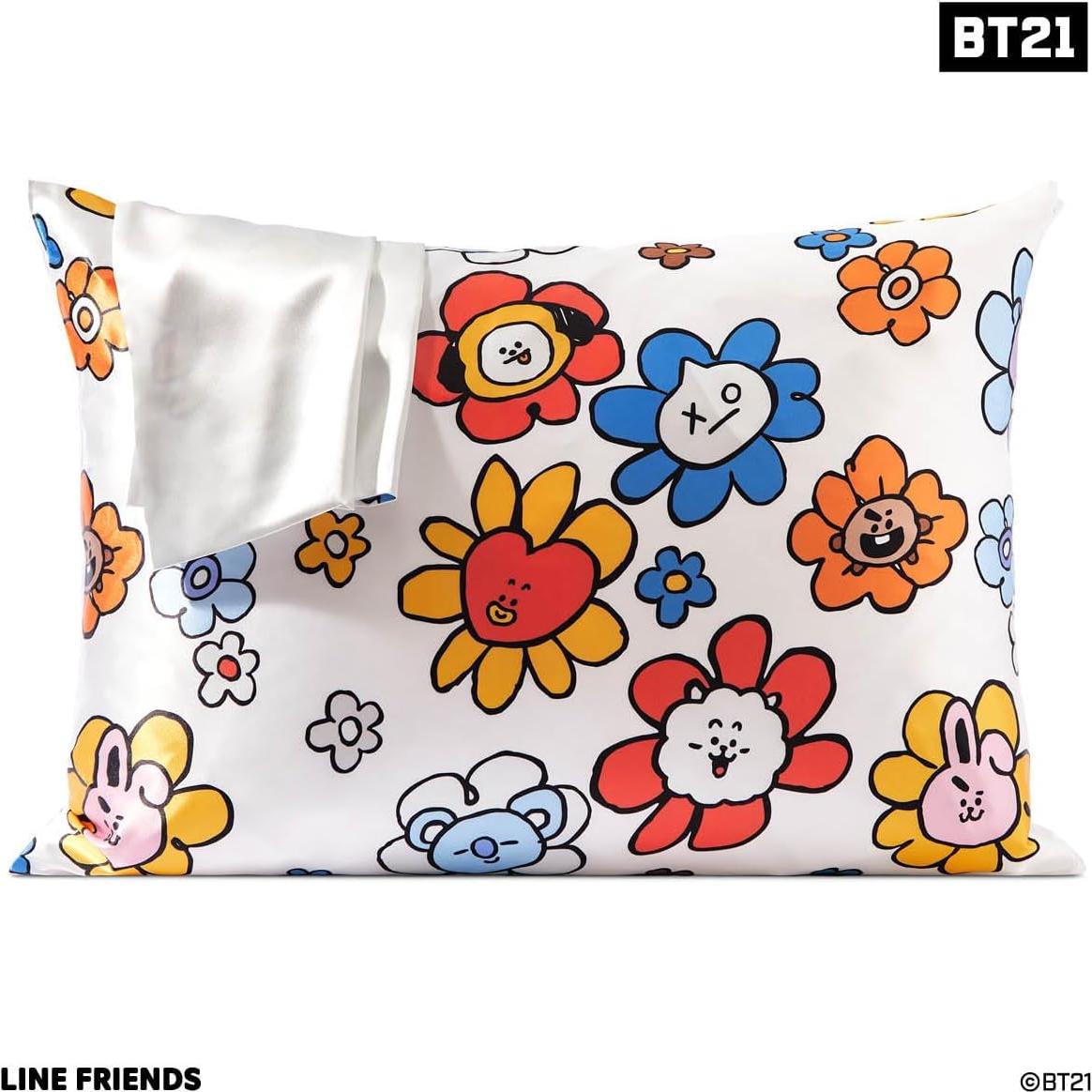 Funda de Almohada Kitsch Satén Reina BT21 Van 600 Hilos