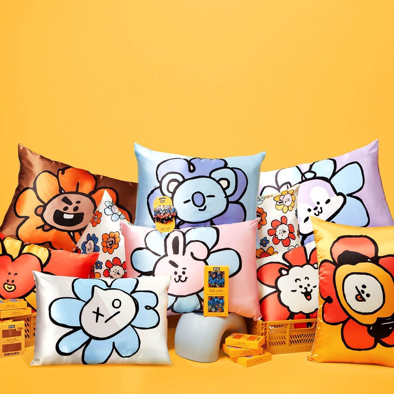 Funda de Almohada Kitsch Satén Reina BT21 Van 600 Hilos