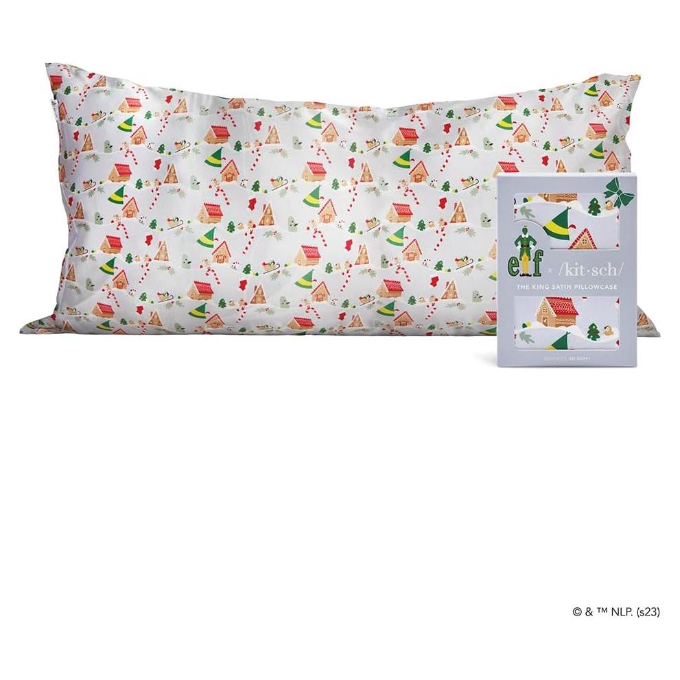 Funda de Almohada Kitsch King Satén Refrigerante Navidad