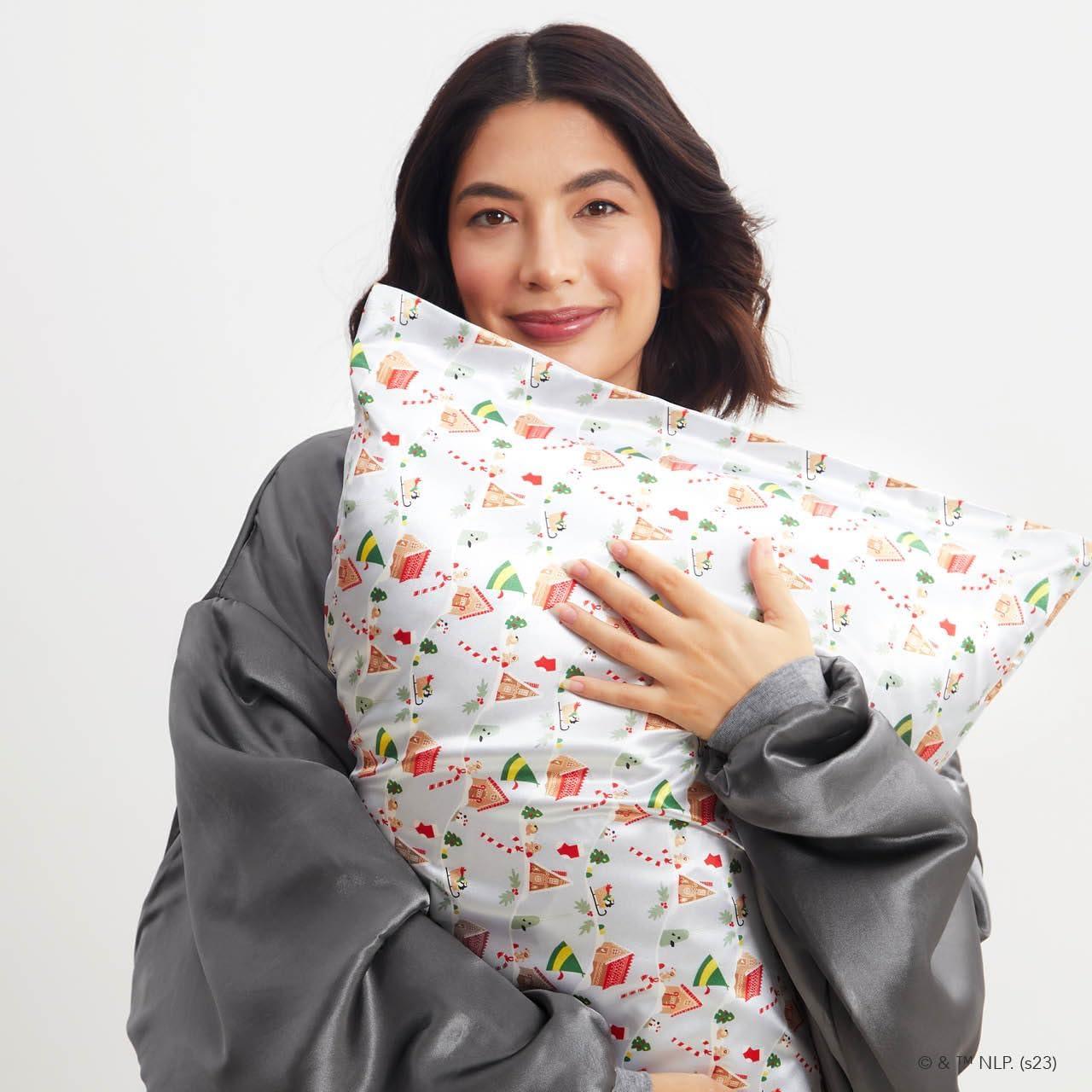 Funda de Almohada Kitsch King Satén Refrigerante Navidad