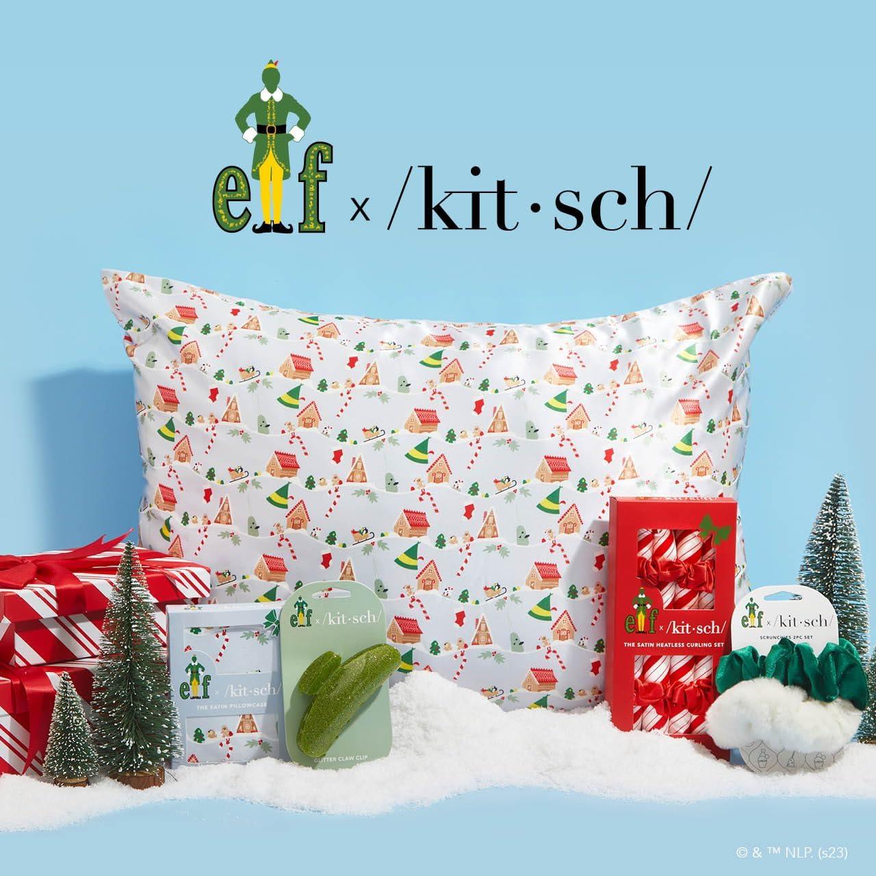 Funda de Almohada Kitsch King Satén Refrigerante Navidad