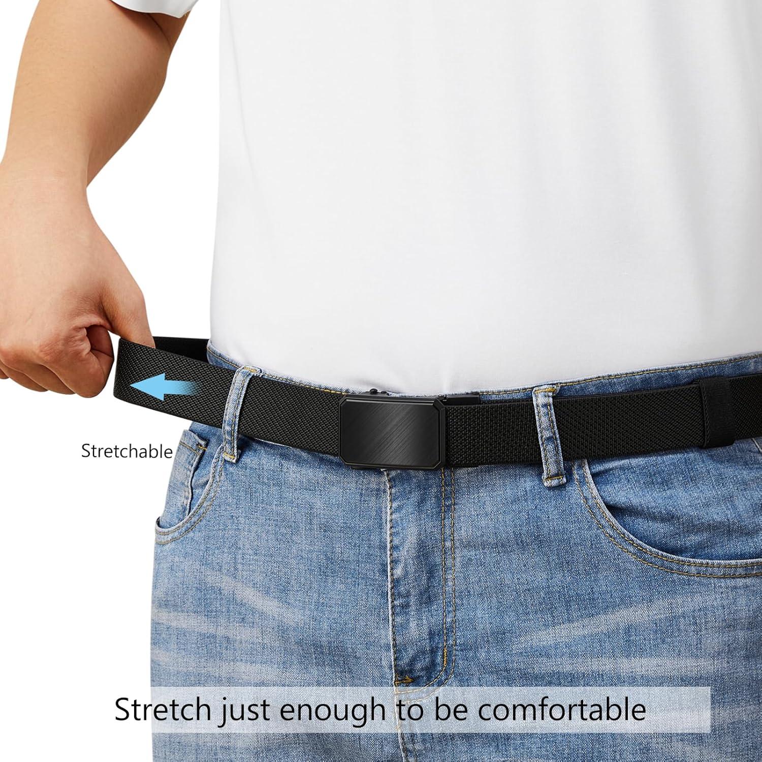 Cinturón Elástico Ratchet LionVII para Hombres 3.5 cm Verde