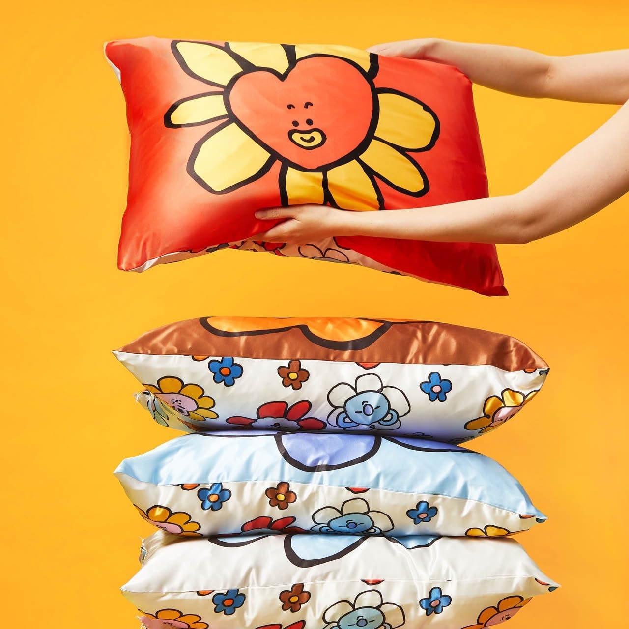 Funda de Almohada Kitsch BT21 Tata Satén 600 Hilos Reina