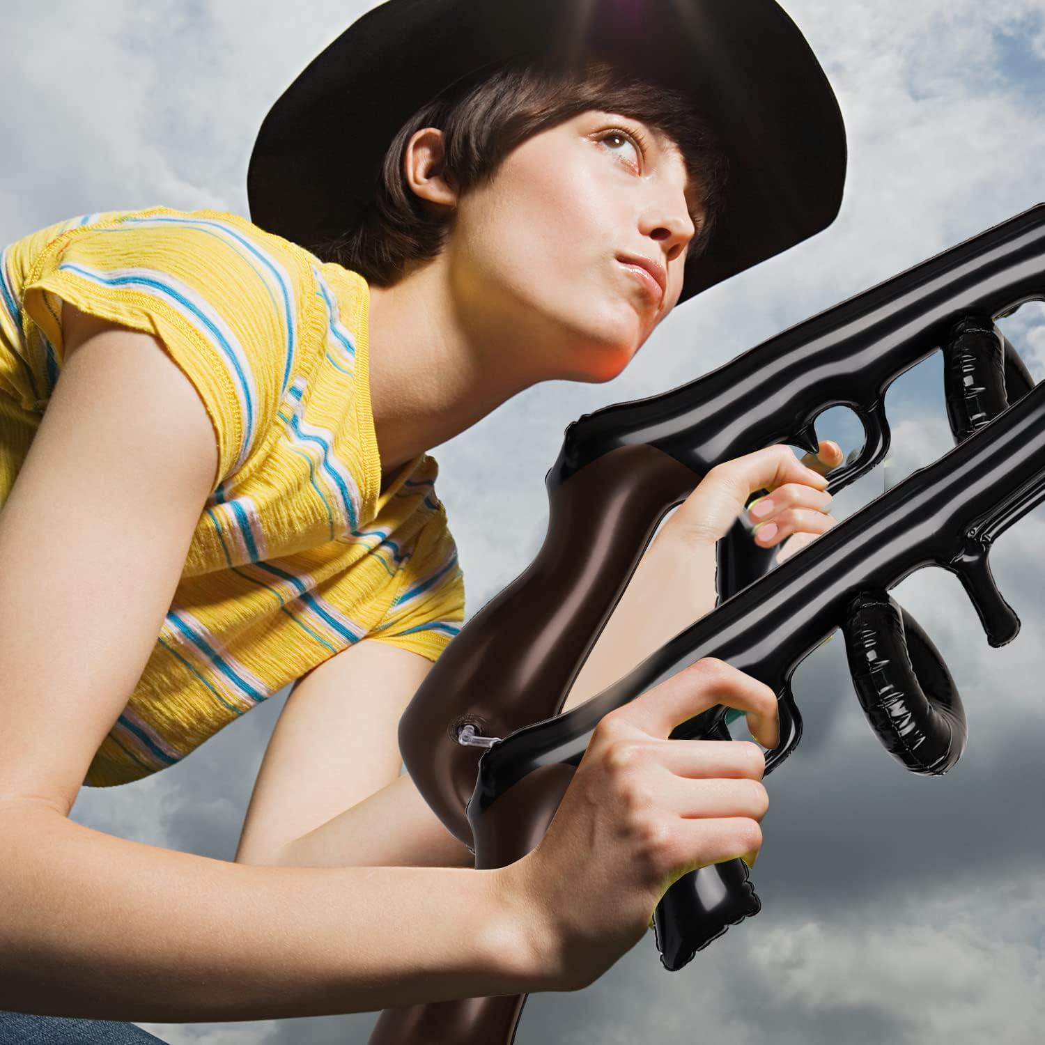 Accesorios de Disfraz 4 Pcs Pistola Inflable y Bolsa de Dinero