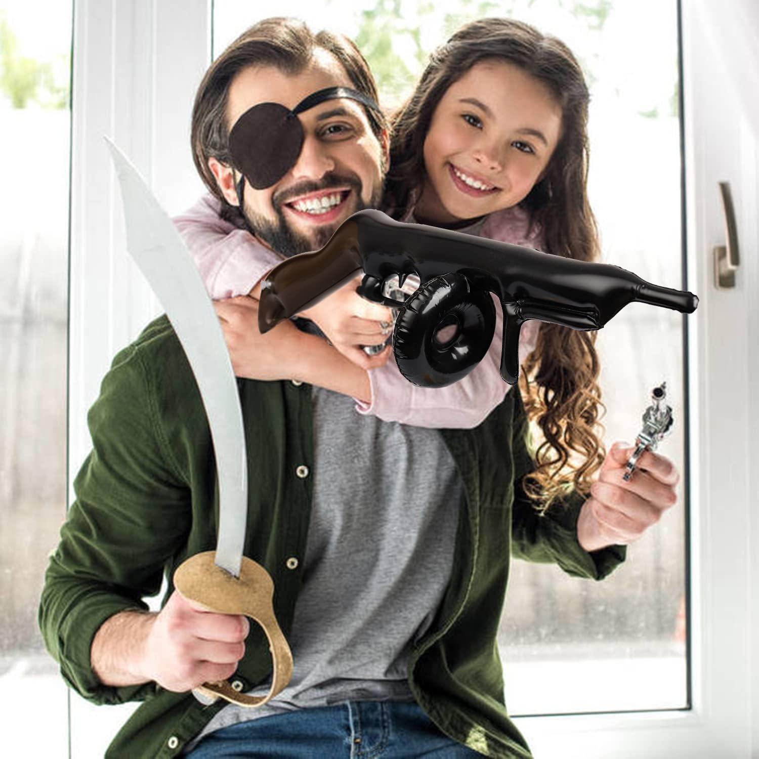 Accesorios de Disfraz 4 Pcs Pistola Inflable y Bolsa de Dinero