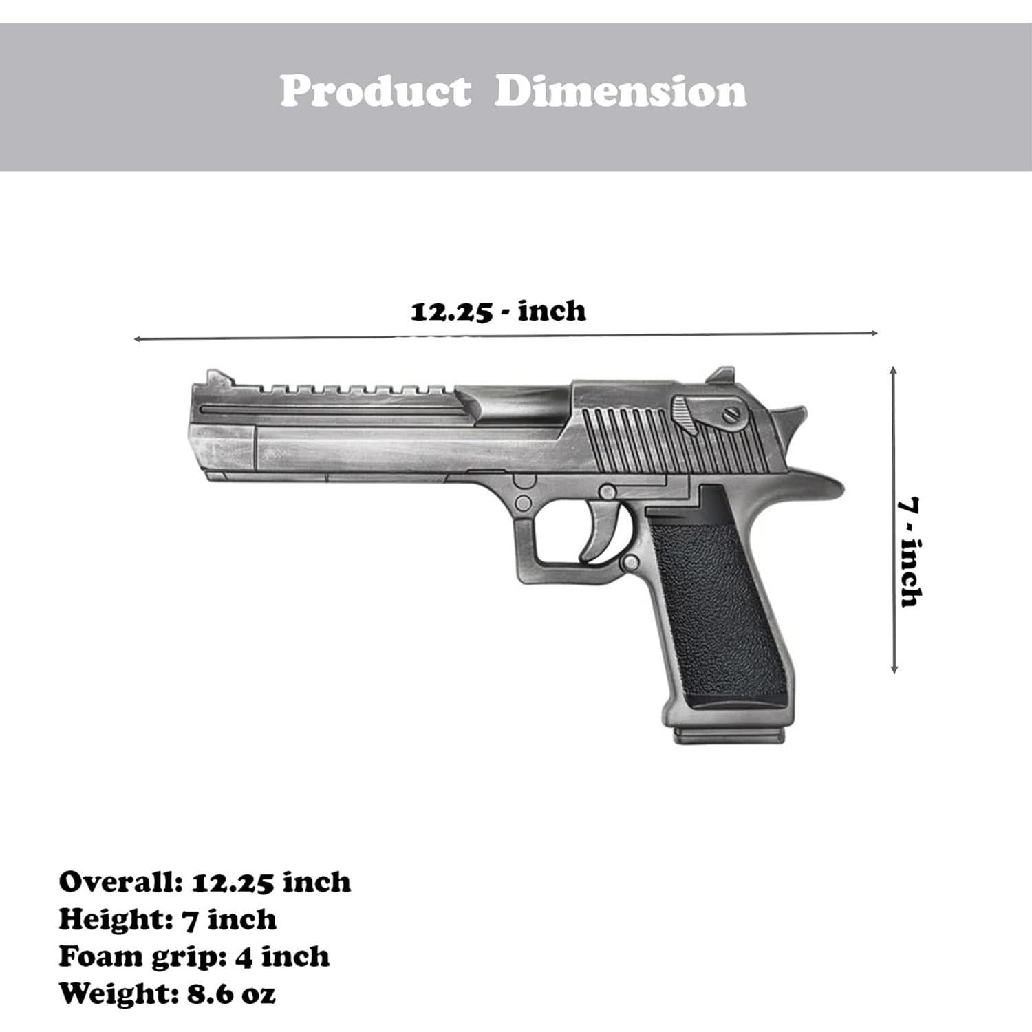 Réplica de espuma Desert Eagle LALAPORT 31.1 cm Gris
