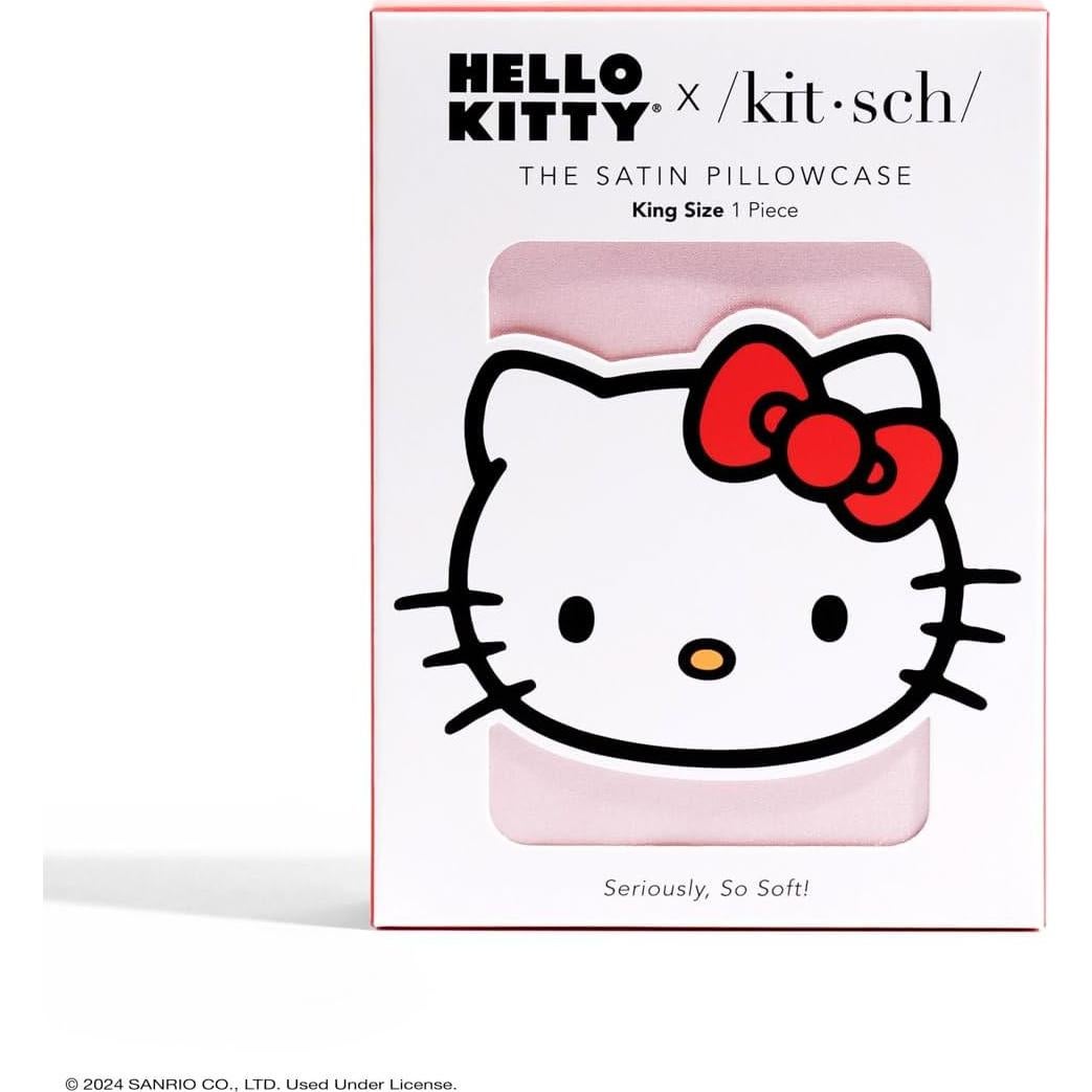 Funda de Almohada Kitsch Hello Kitty Rosa King Satén
