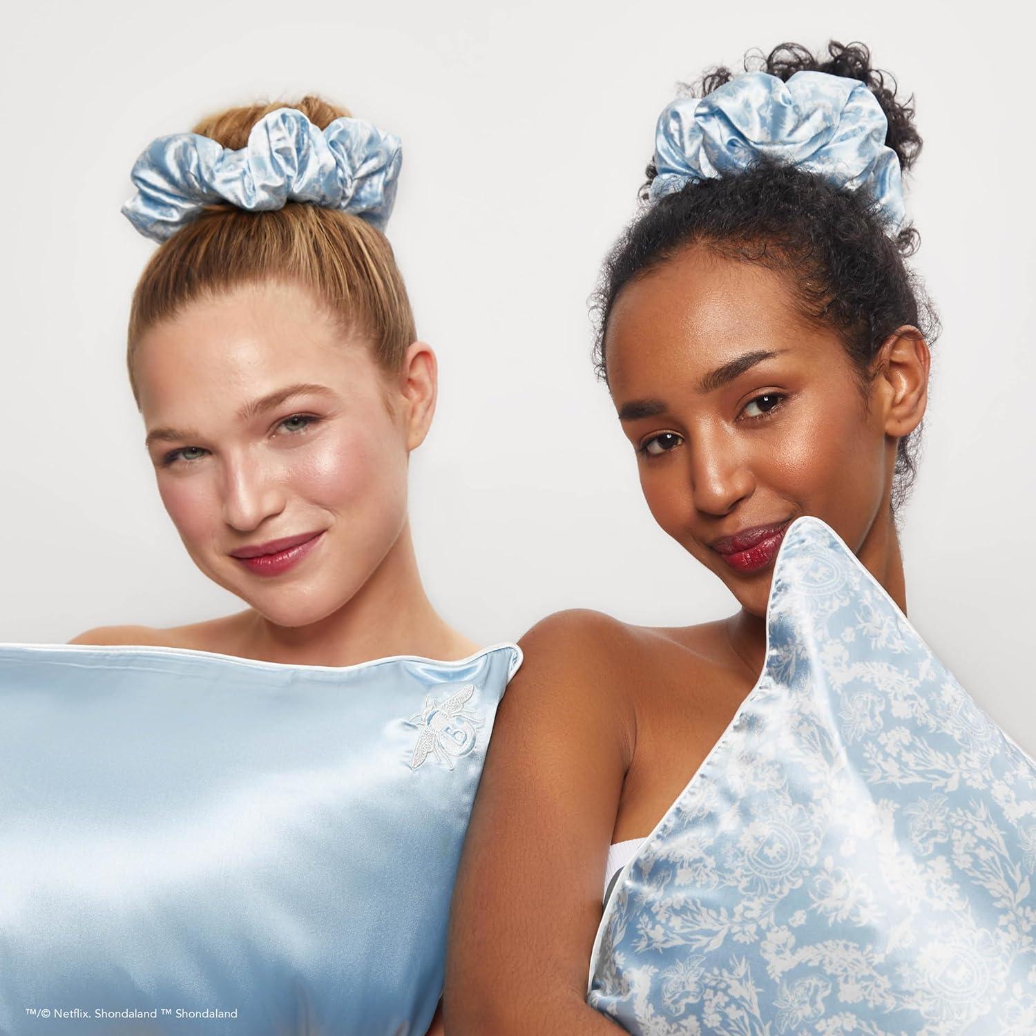 Funda de Almohada Satén Kitsch King Bridgerton Azul Floral