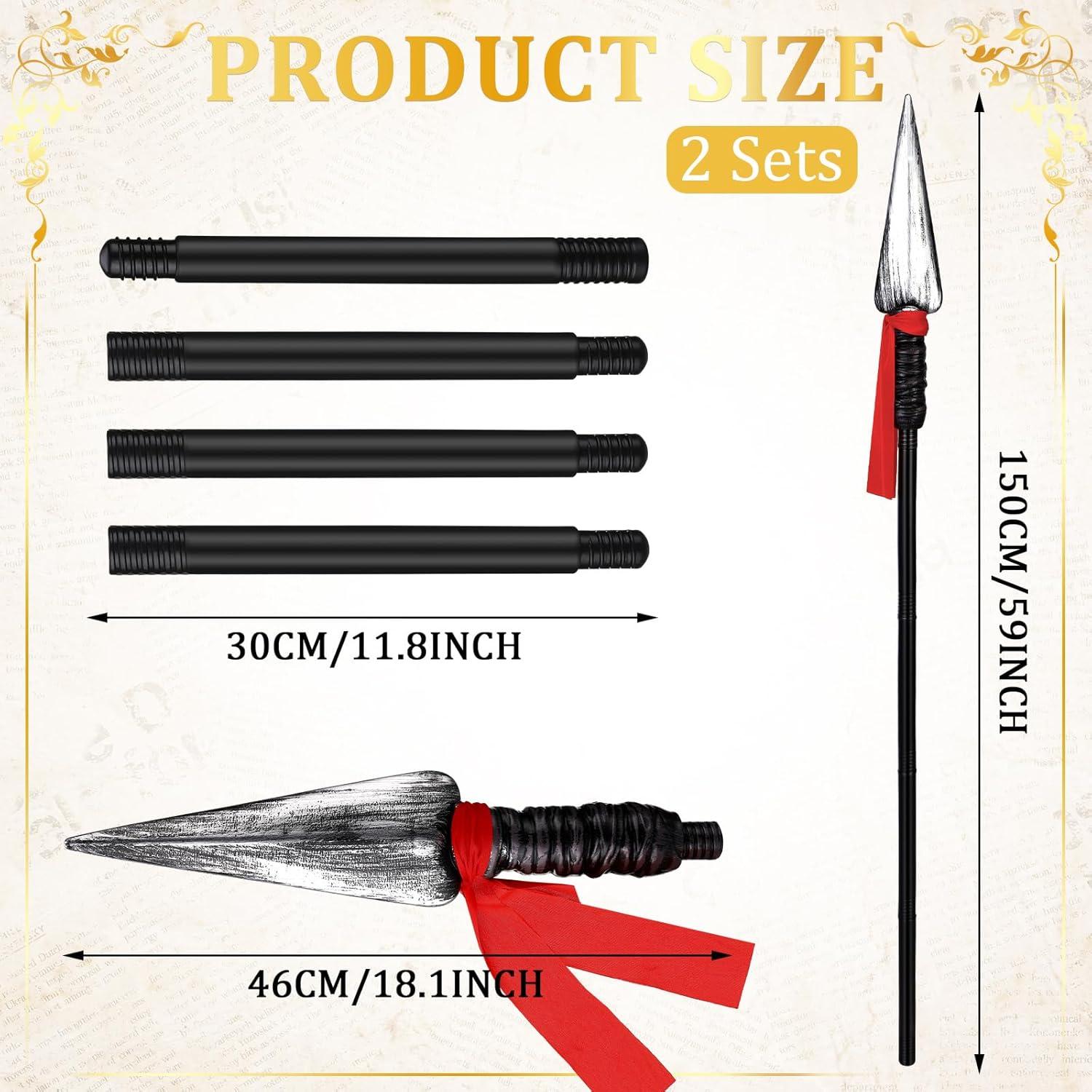 Conjunto de 2 Lanzas Espartanas de Plástico para Halloween