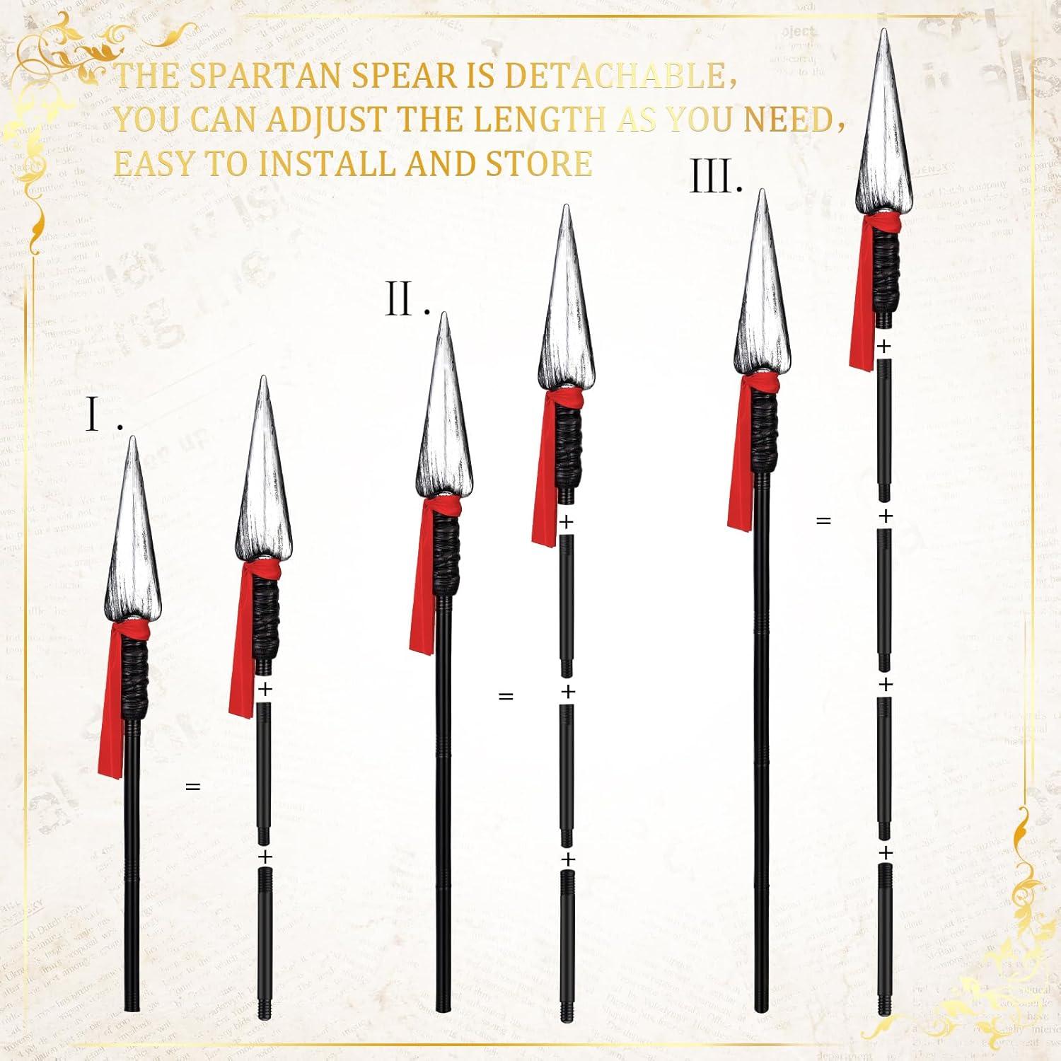 Conjunto de 2 Lanzas Espartanas de Plástico para Halloween