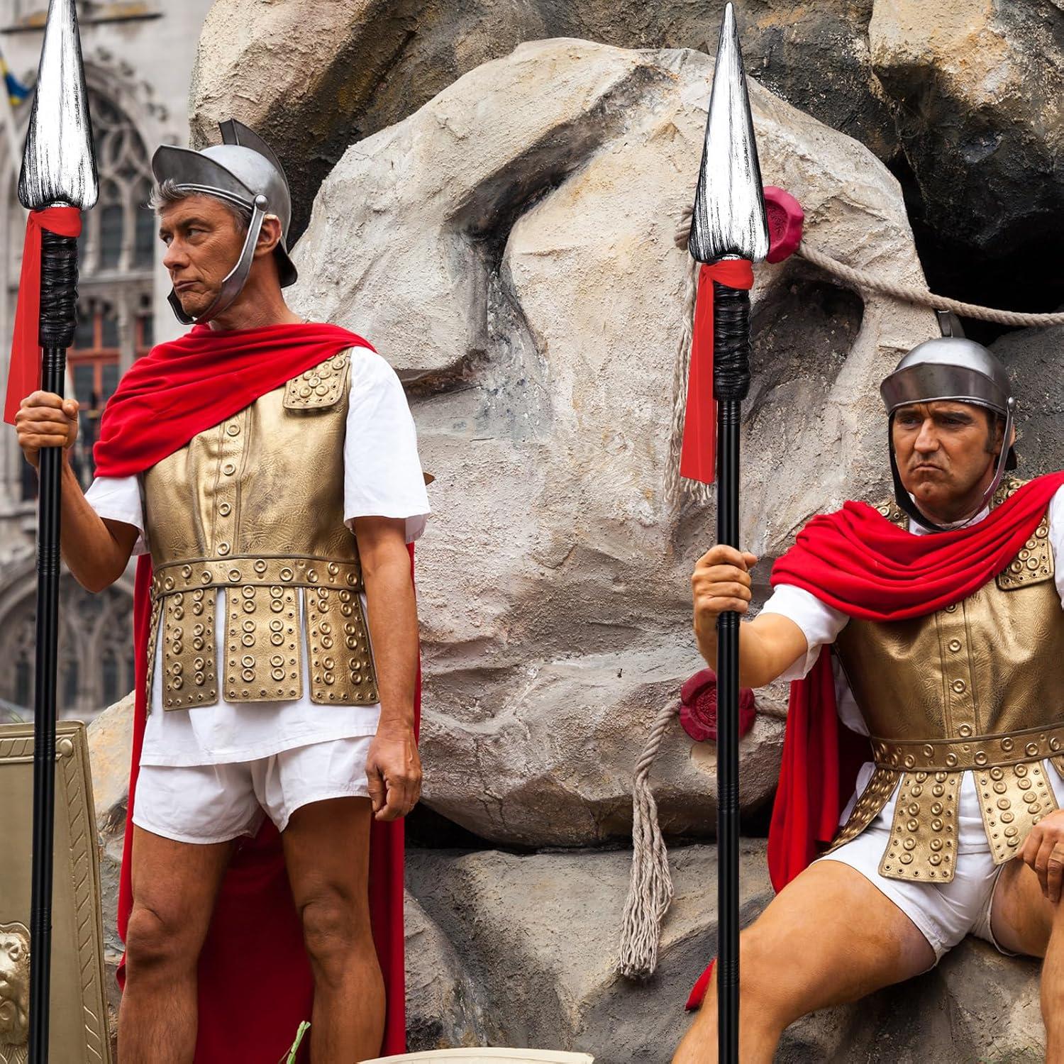 Conjunto de 2 Lanzas Espartanas de Plástico para Halloween