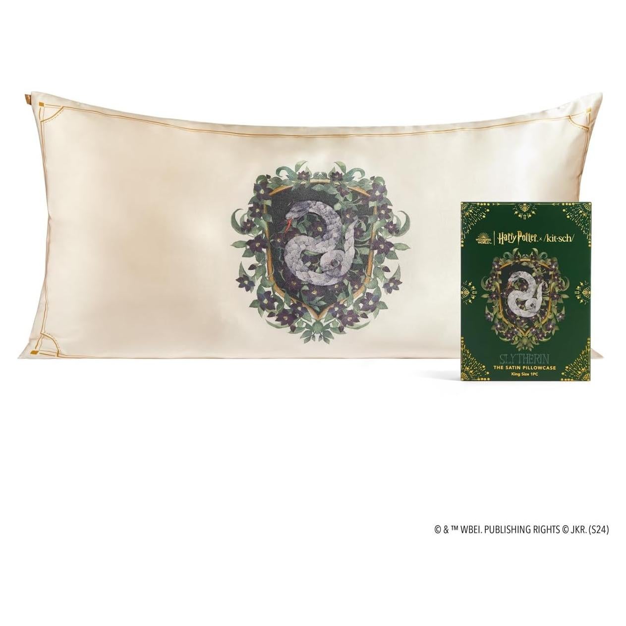 Funda de Almohada Kitsch Harry Potter Slytherin Satén King