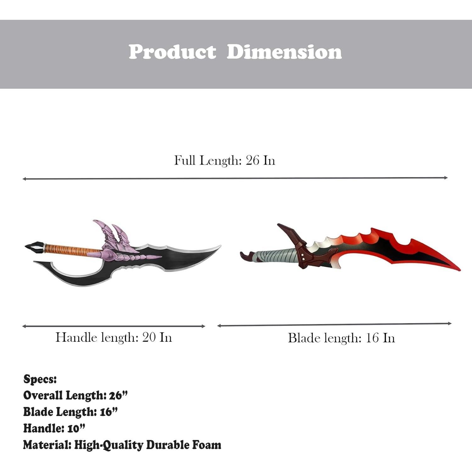 Conjunto de 2 Piezas Espadas de Espuma LALAPORT 66 cm Cosplay