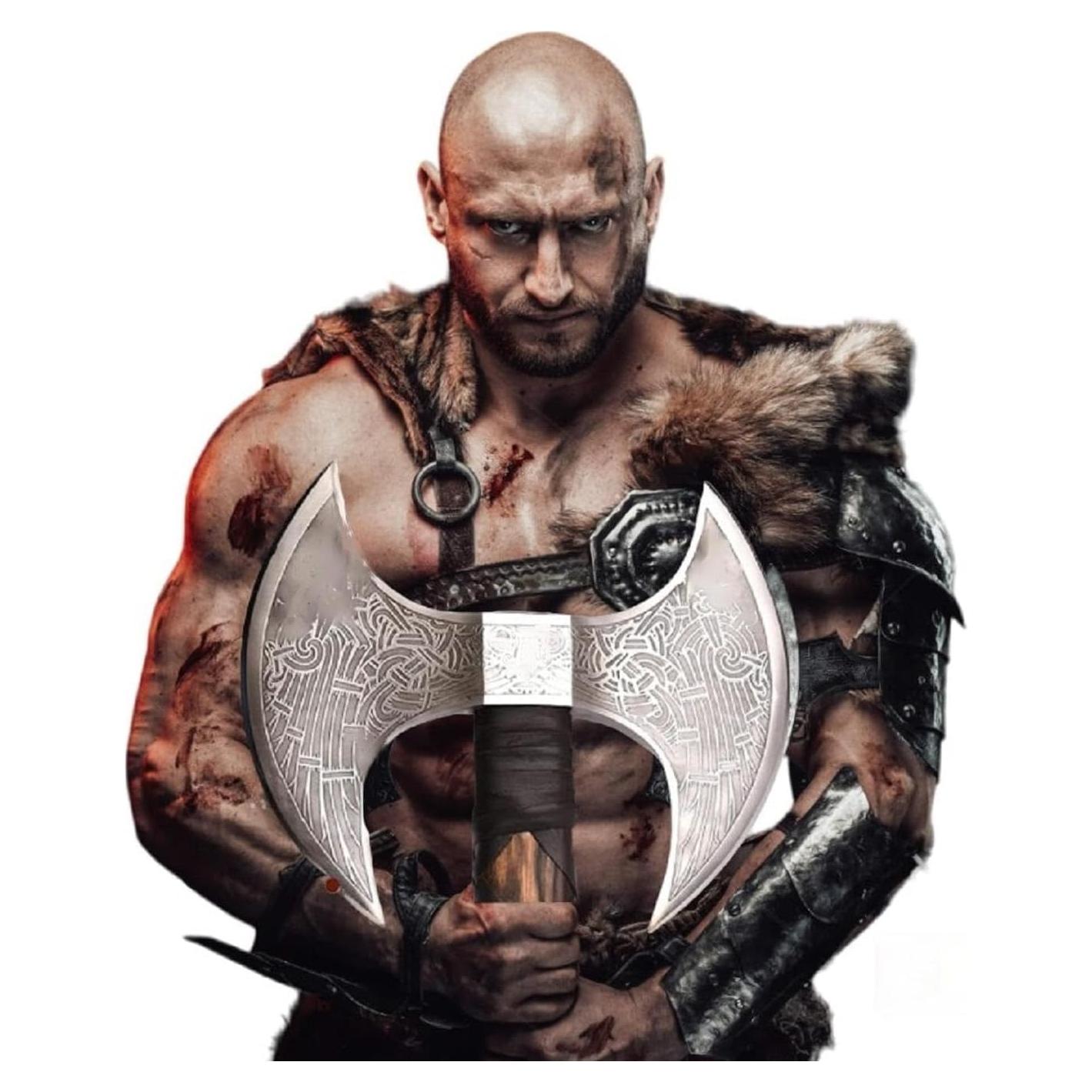 Hacha de Doble Cabeza Viking Store - Acero Inoxidable 73.66 cm