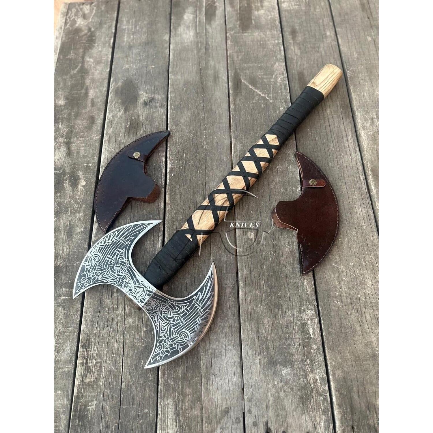 Hacha de Doble Cabeza Viking Store - Acero Inoxidable 73.66 cm