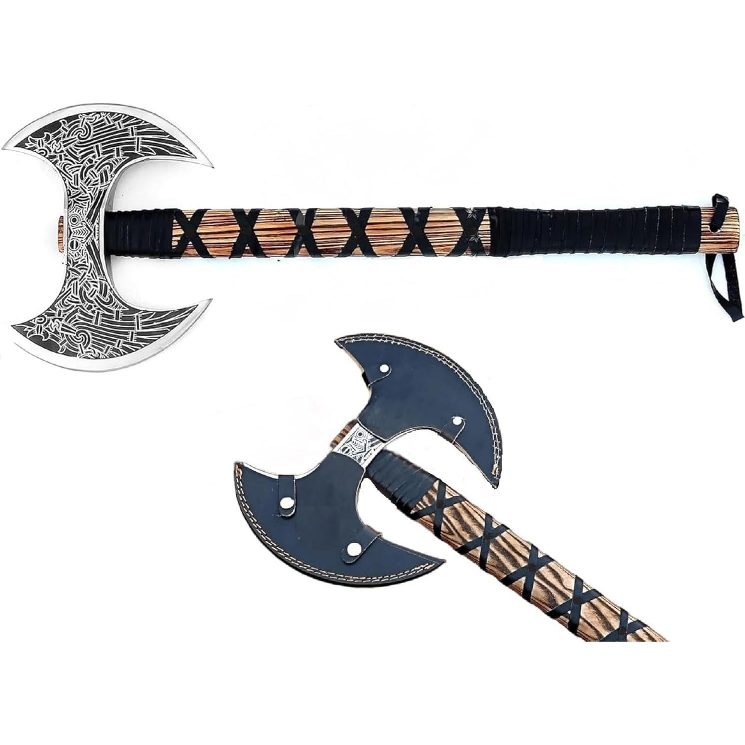 Hacha de Doble Cabeza Viking Store - Acero Inoxidable 73.66 cm
