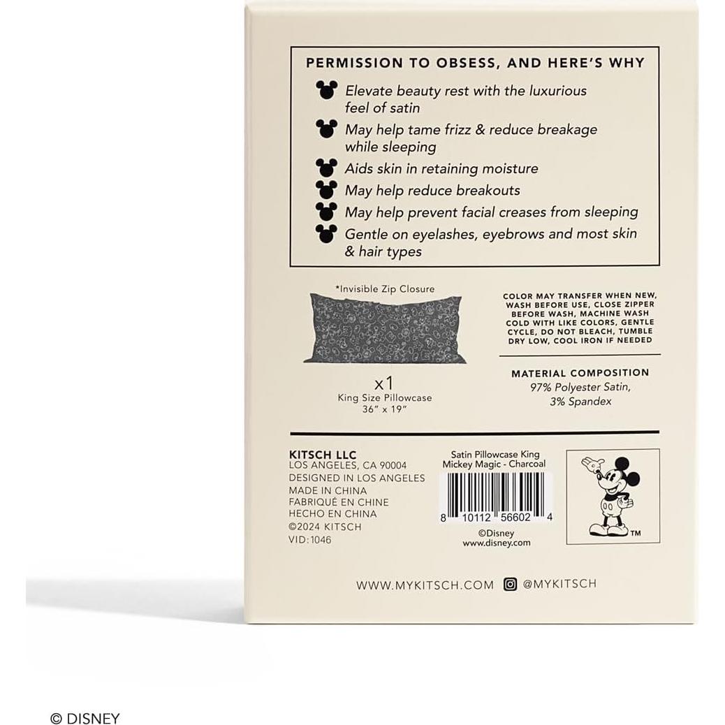 Funda de Almohada Kitsch Disney Mickey Mouse King Satén