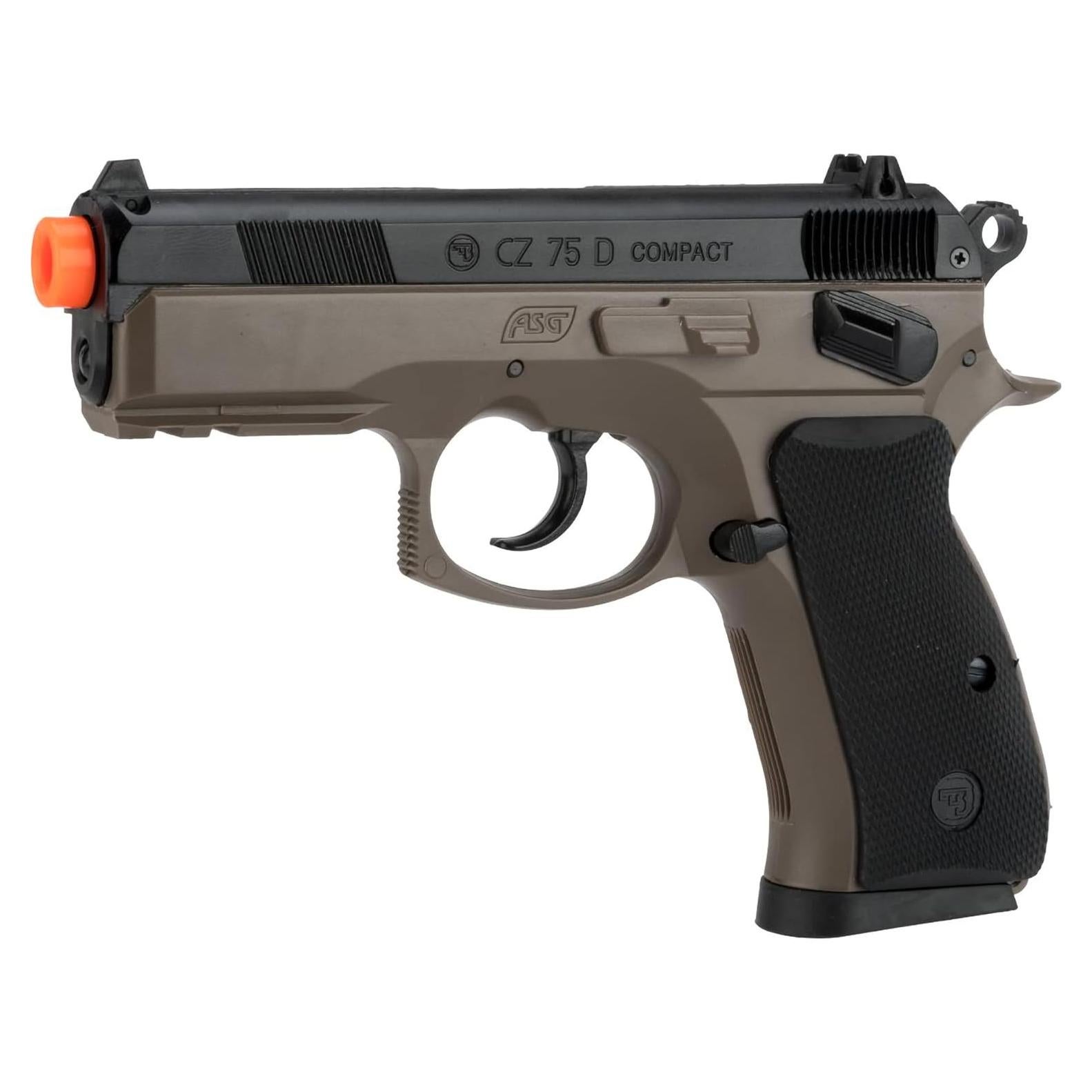 Pistola Airsoft Evike CZ75D Compact Resorte 6mm Tierra Oscura
