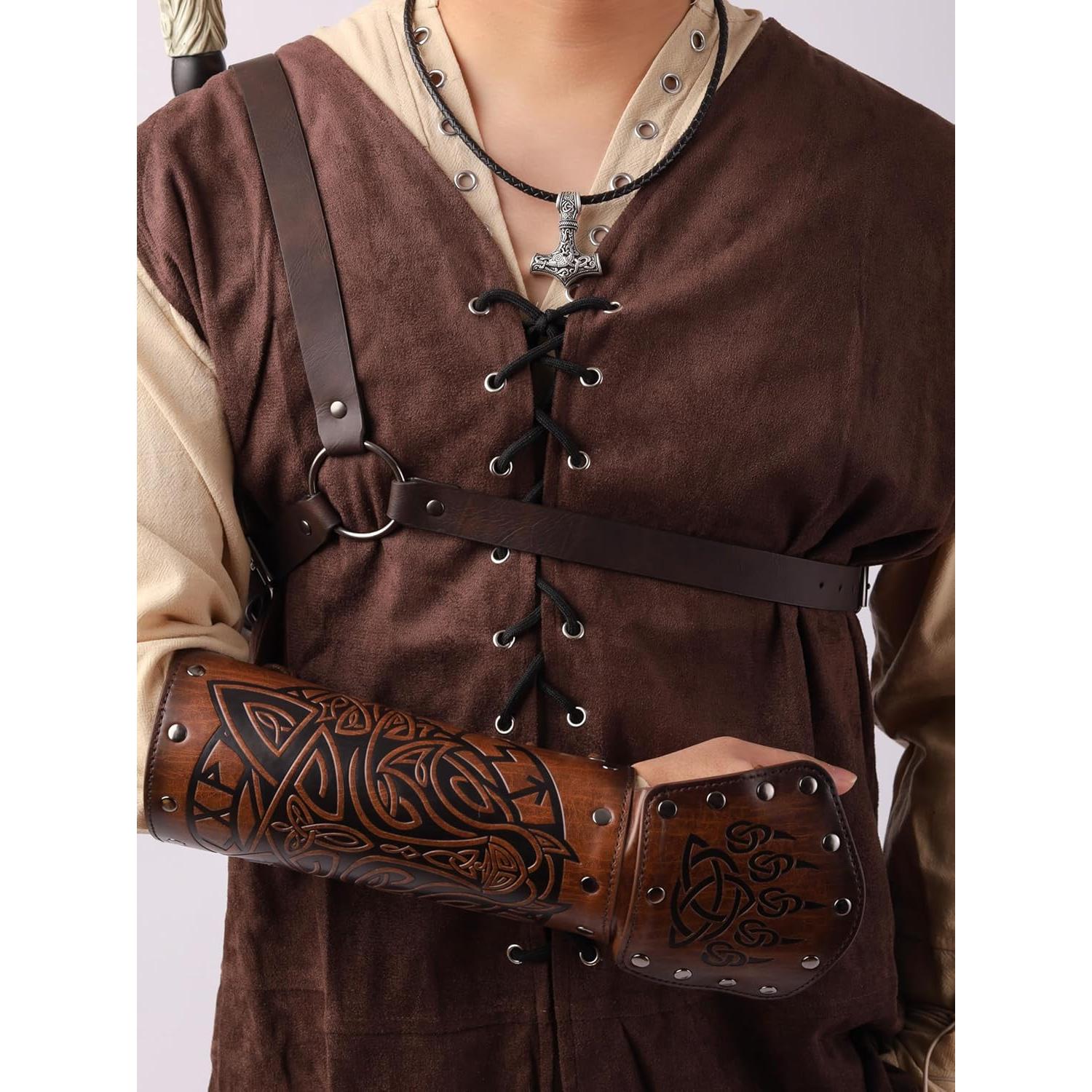 Funda de Espada Vikinga HAQUIL de Cuero Sintético Marrón