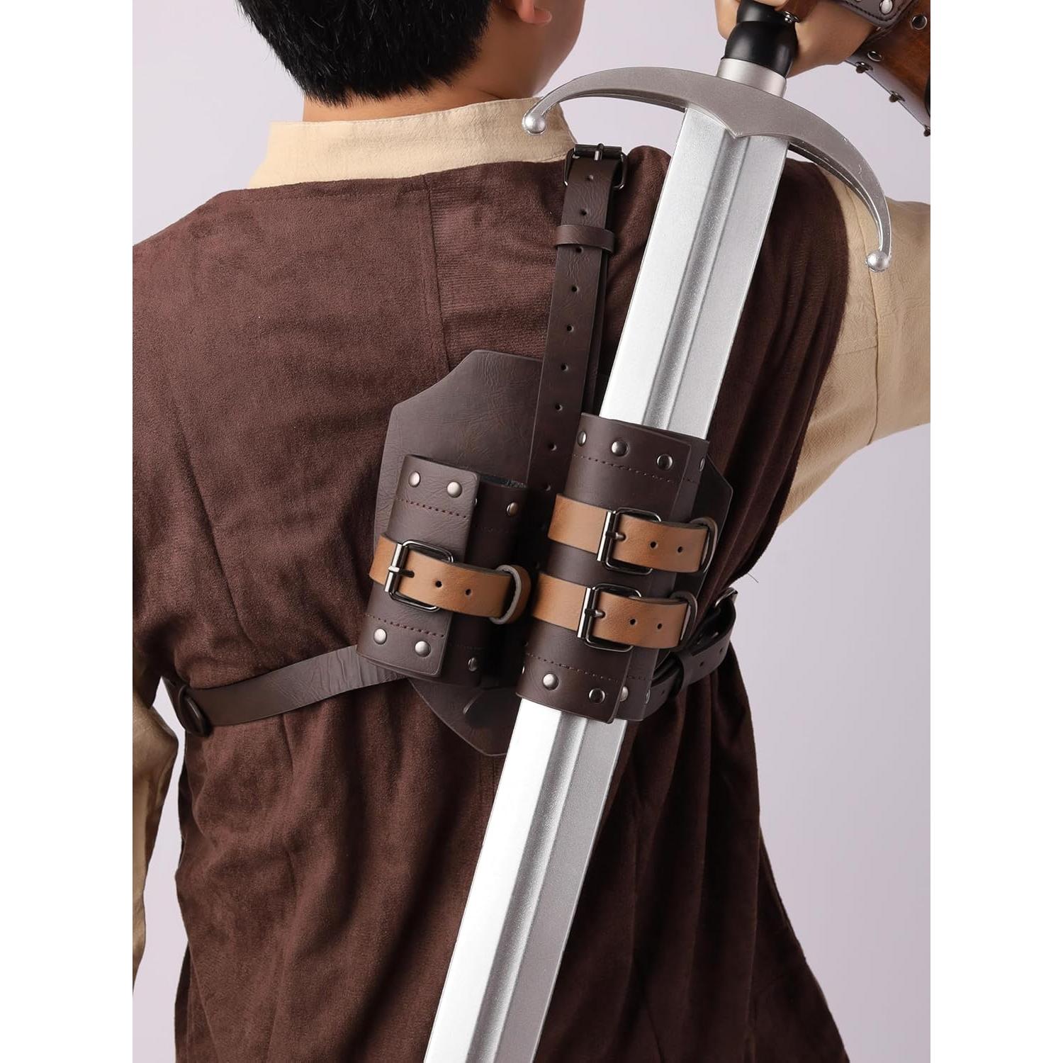 Funda de Espada Vikinga HAQUIL de Cuero Sintético Marrón