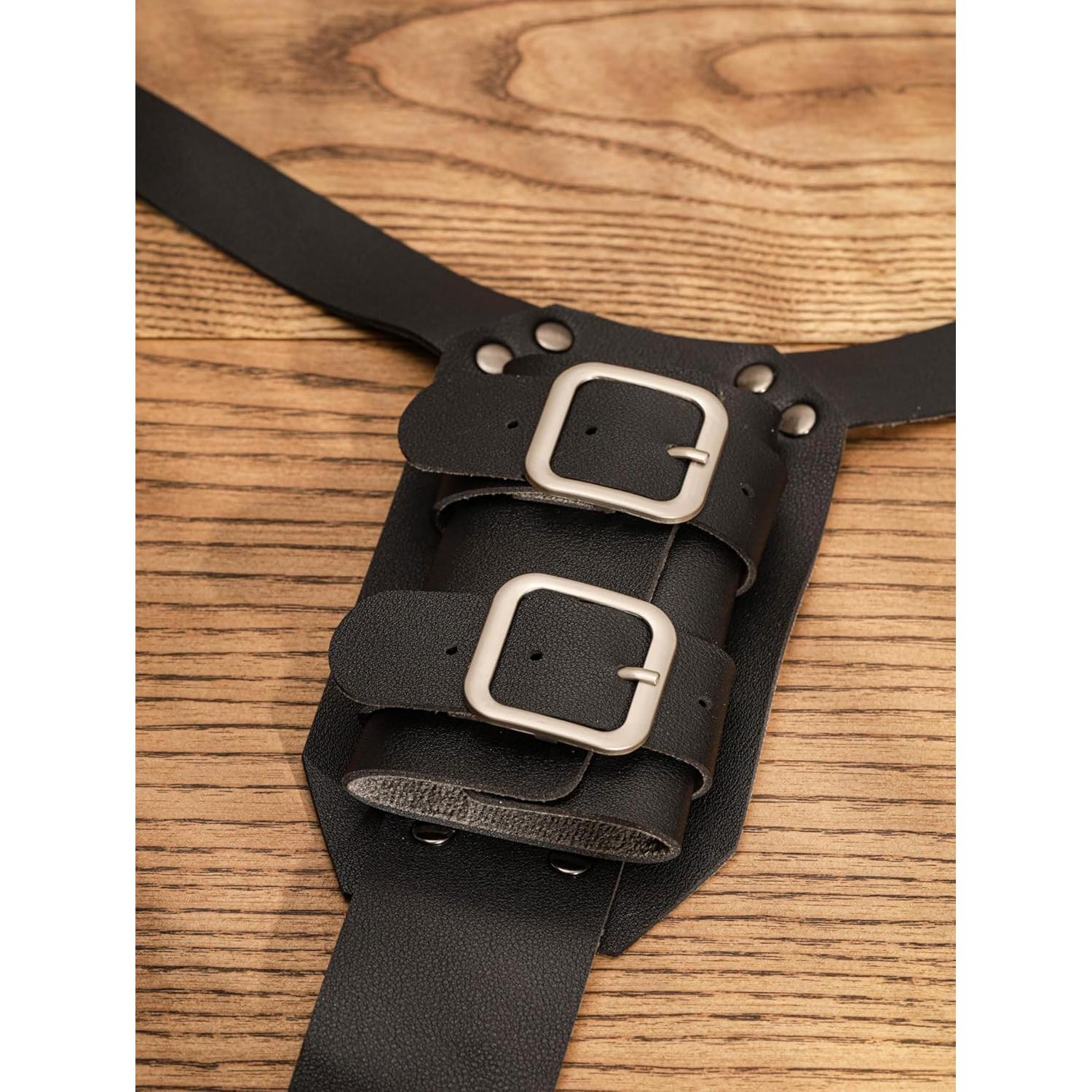 Funda de Espada de Cuero Sintético HAQUIL Negra para LARP