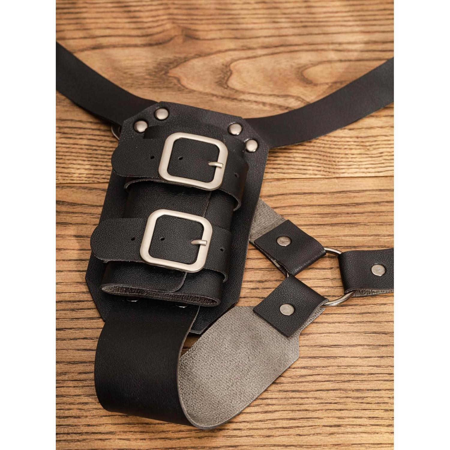 Funda de Espada de Cuero Sintético HAQUIL Negra para LARP